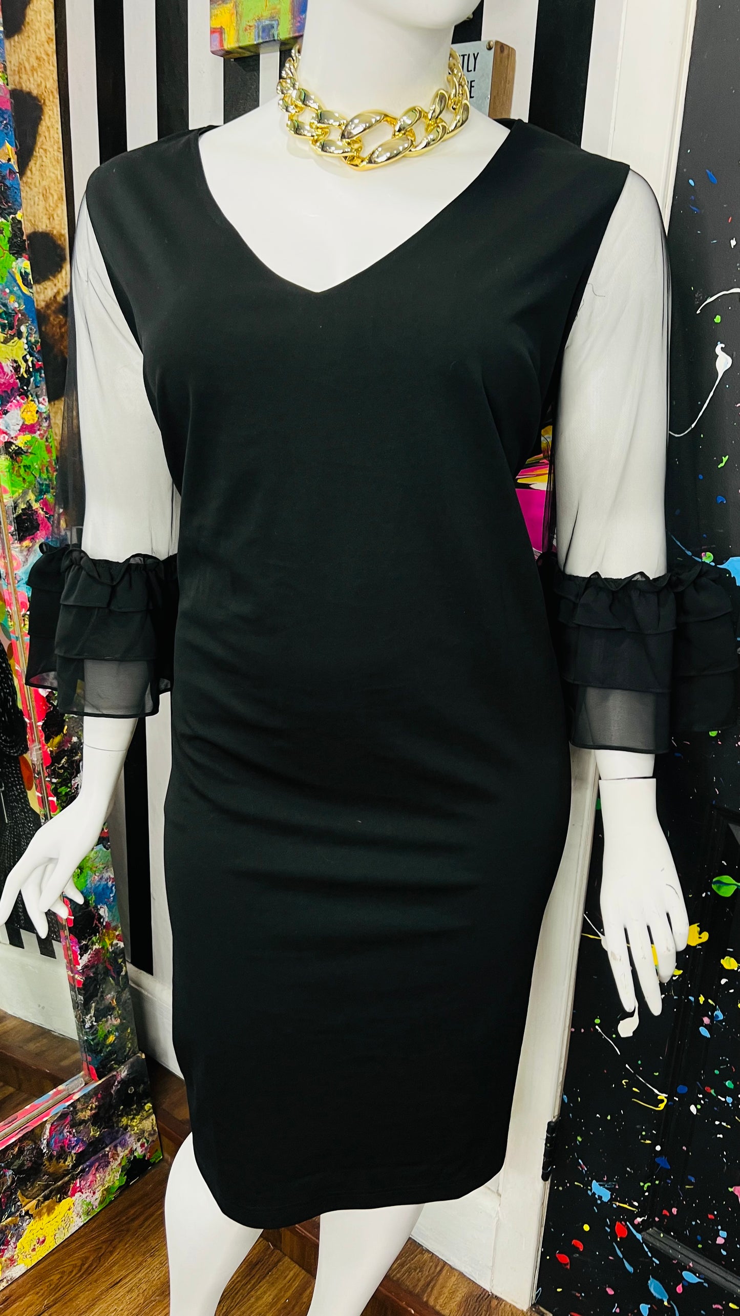 Vintage Inspired Sheer Arms Dress (24)