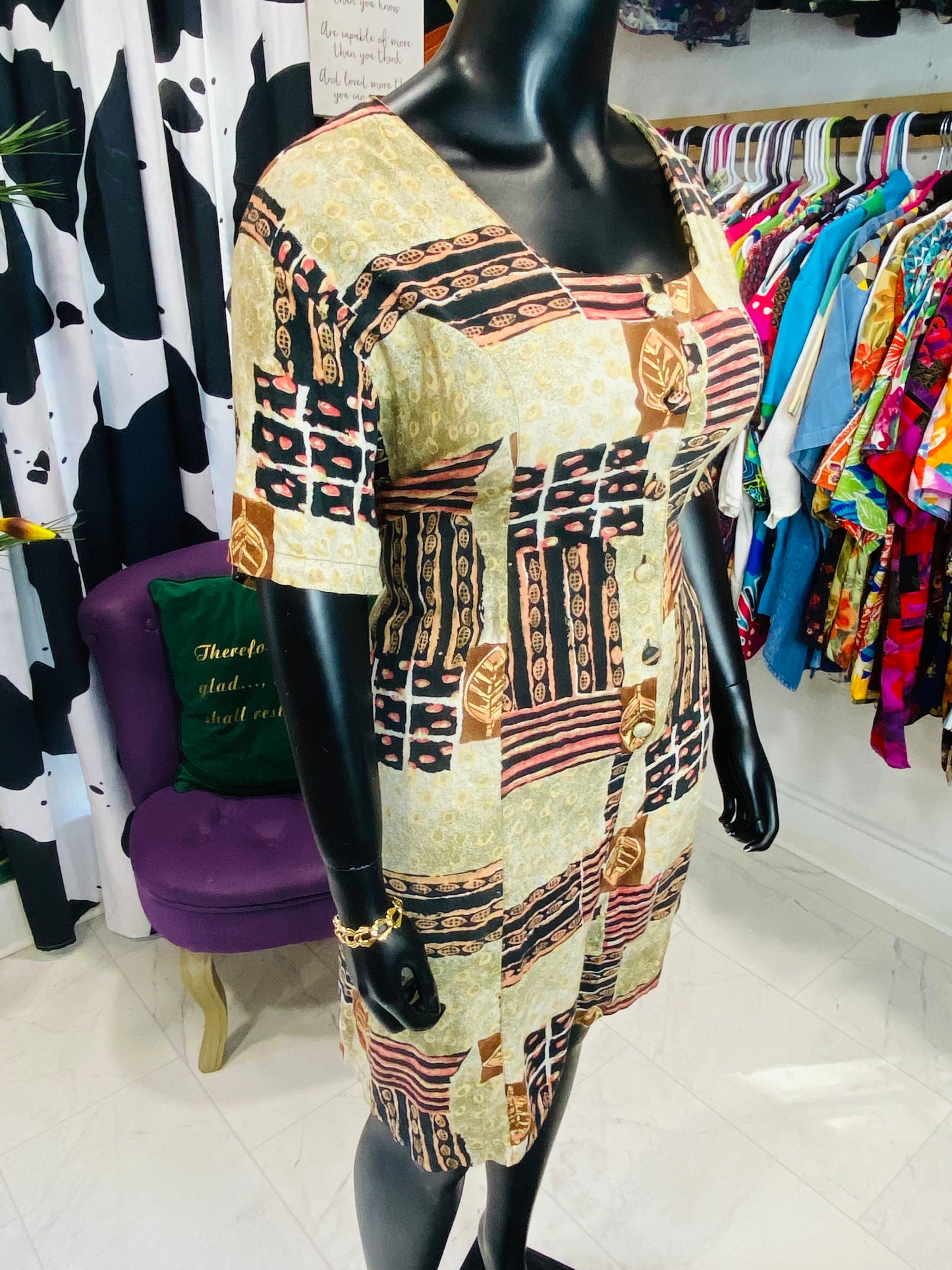 Vintage Patch Print Romper