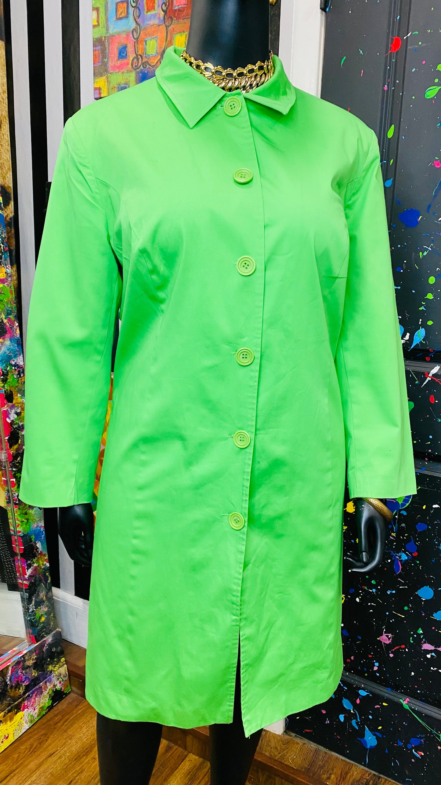 Vintage Y2K Long Green Jacket (18)