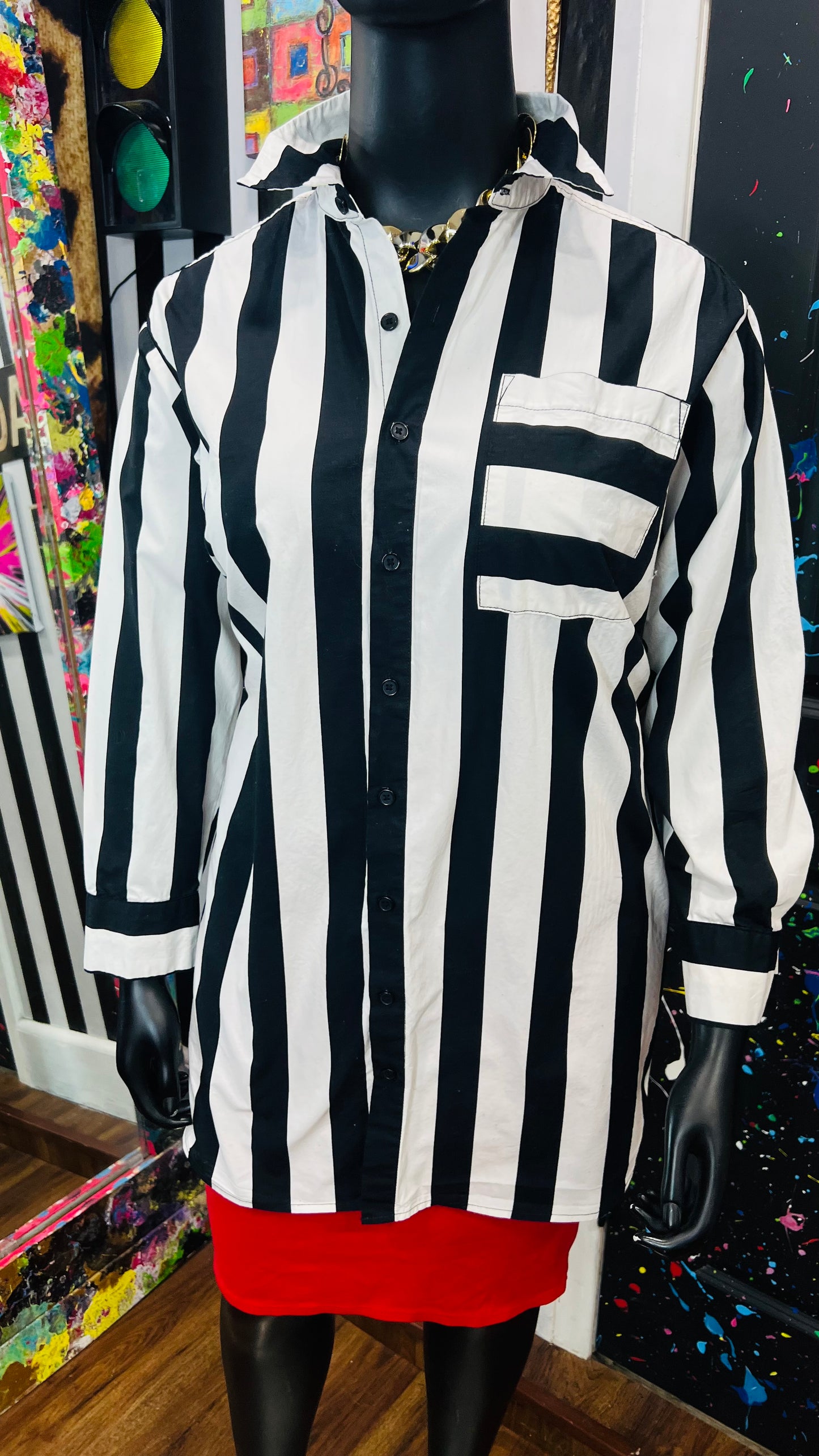Vintage Inspired Cotton Black & White Blouse (14)