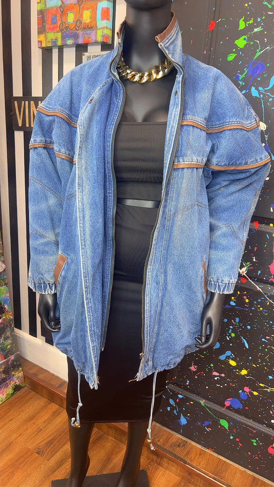 Vintage Denim & Faux Leather Trim (22/24)