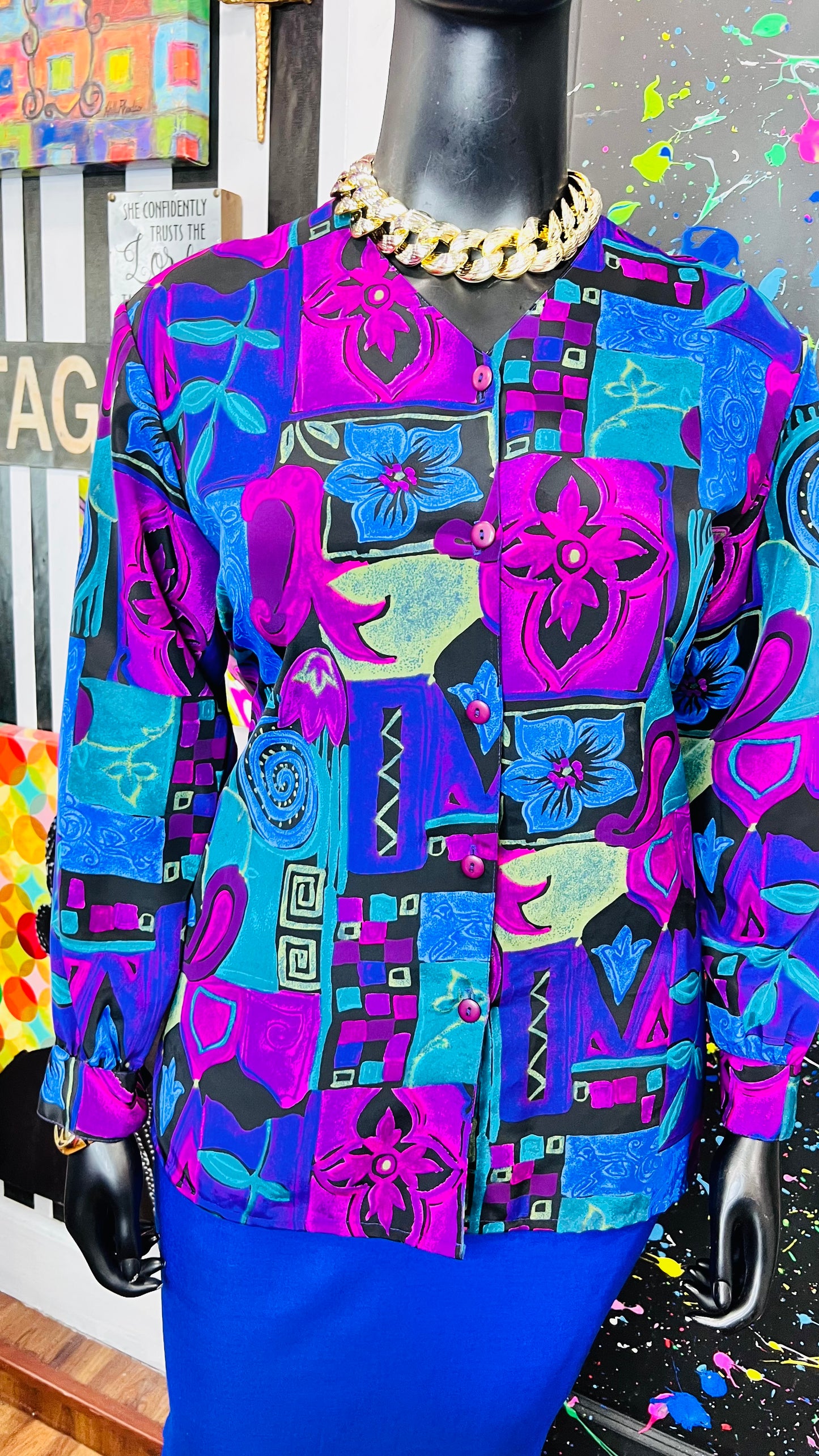 Vintage 90’s Abstract Blouse (14)