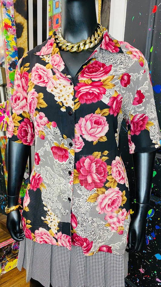 Vintage Sheer Mixprint Blouse (22)