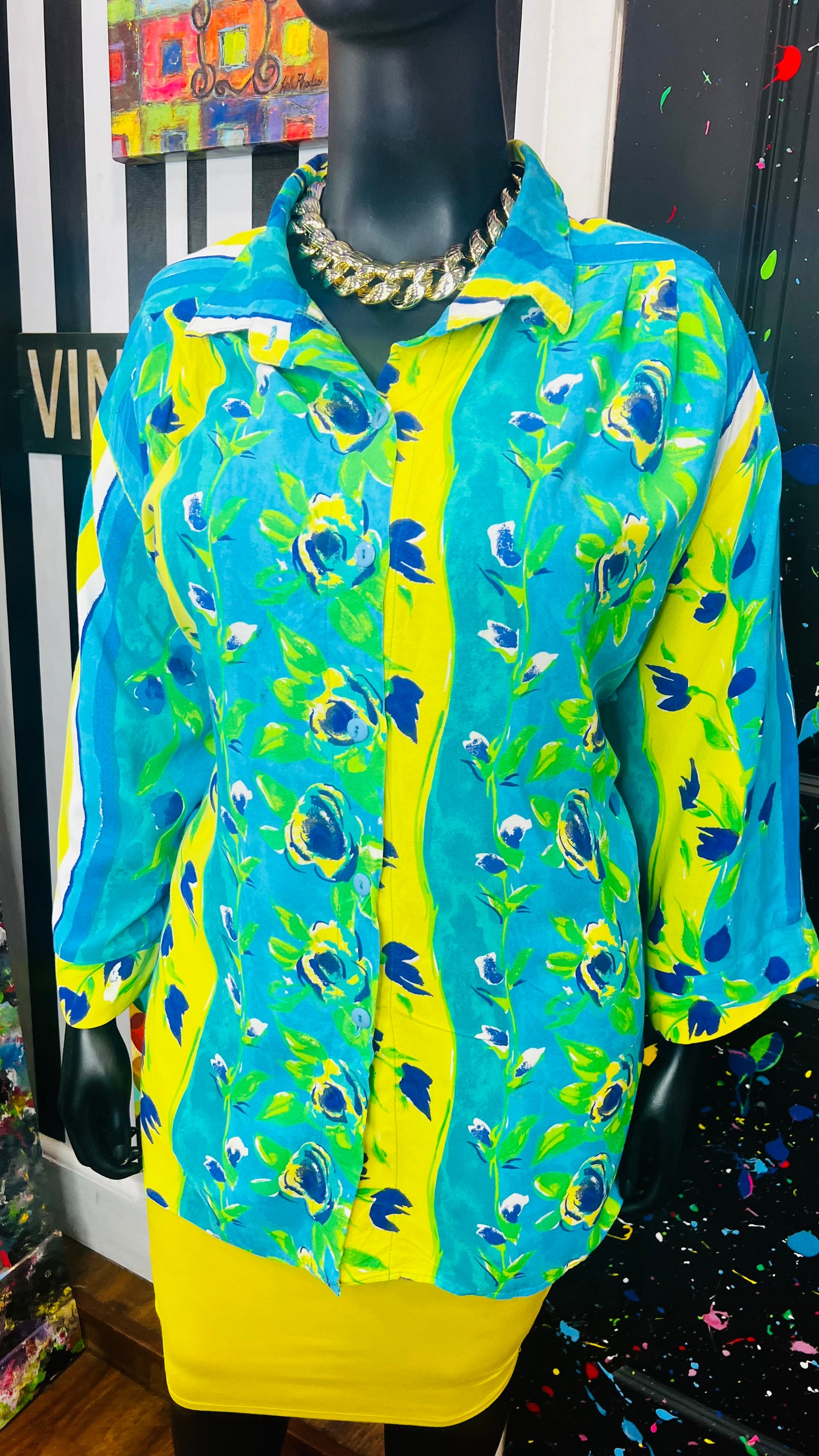 Vintage Rayon Vibrant Personal Touch Blouse (26/28)