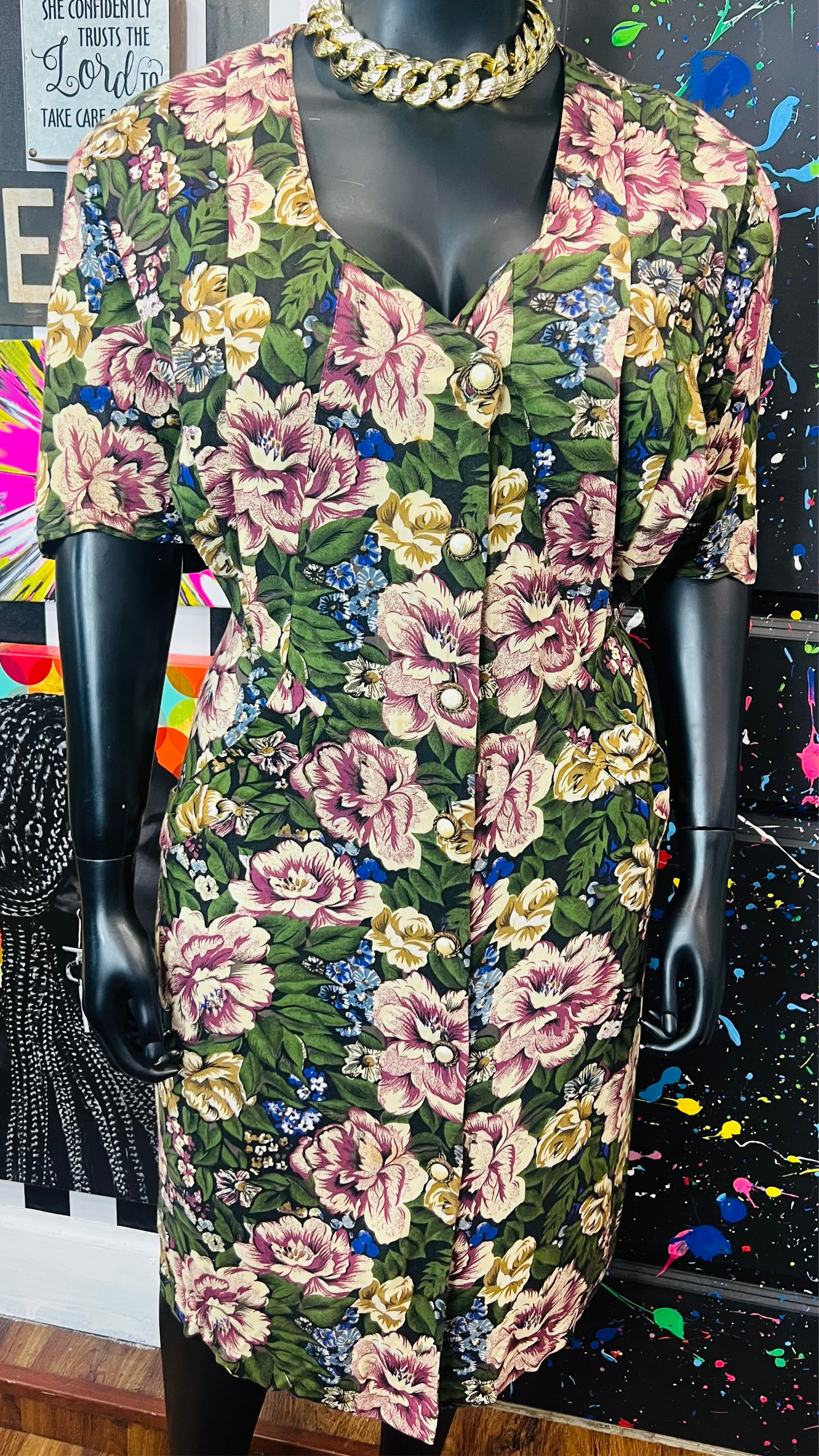 Vintage Floral Rayon Dress (22)