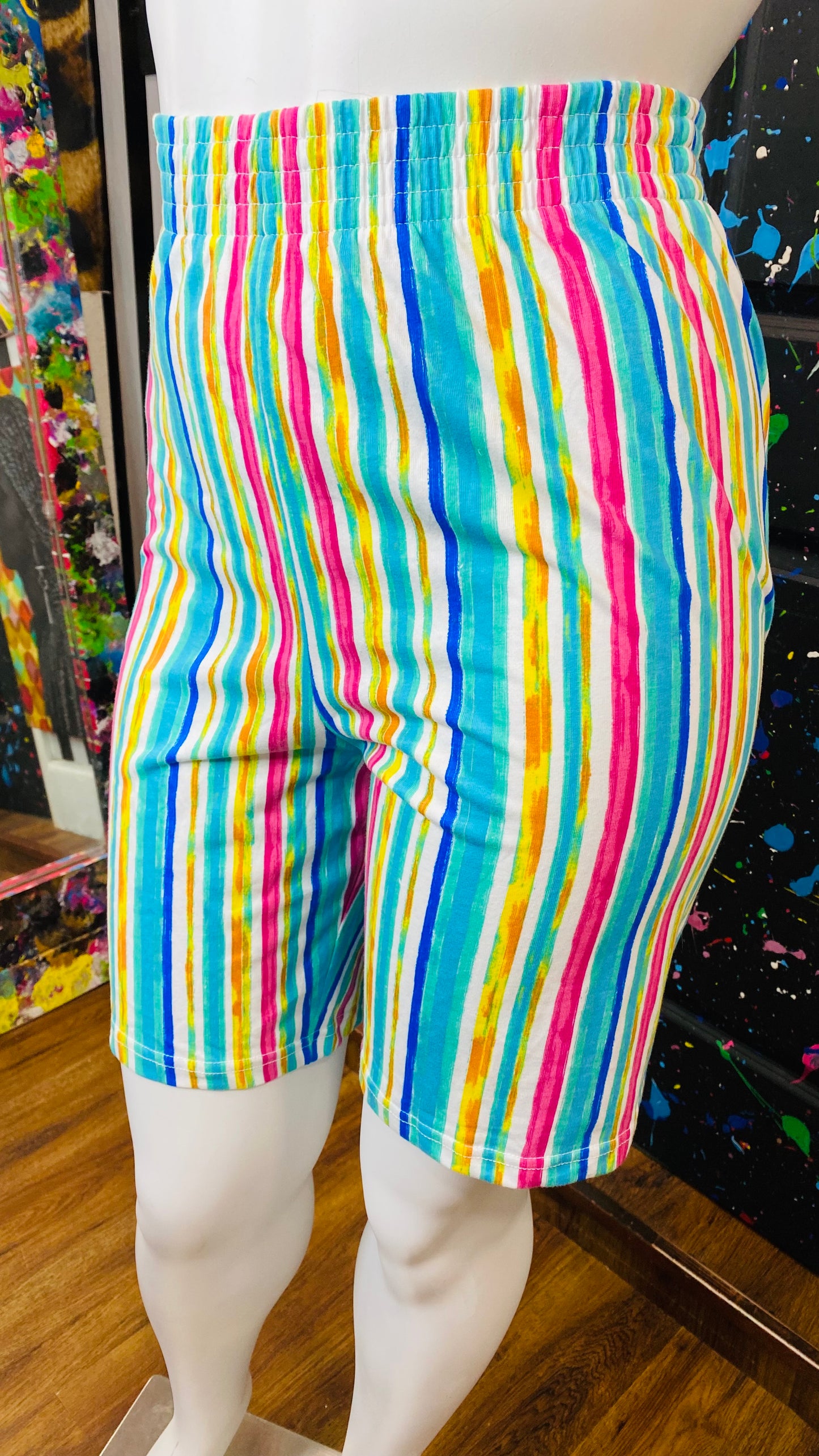 Vintage Cotton Striped Shorts (26/28)