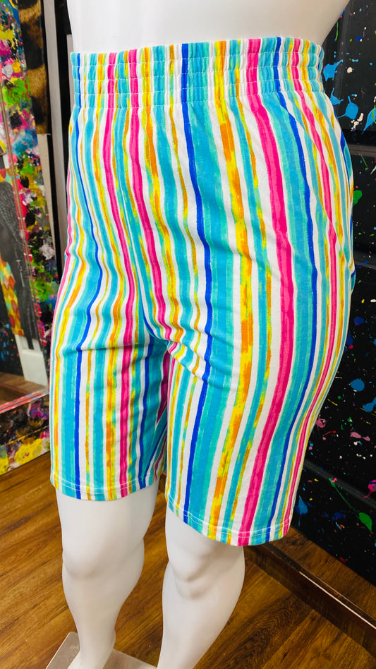 Vintage Cotton Striped Shorts (26/28)