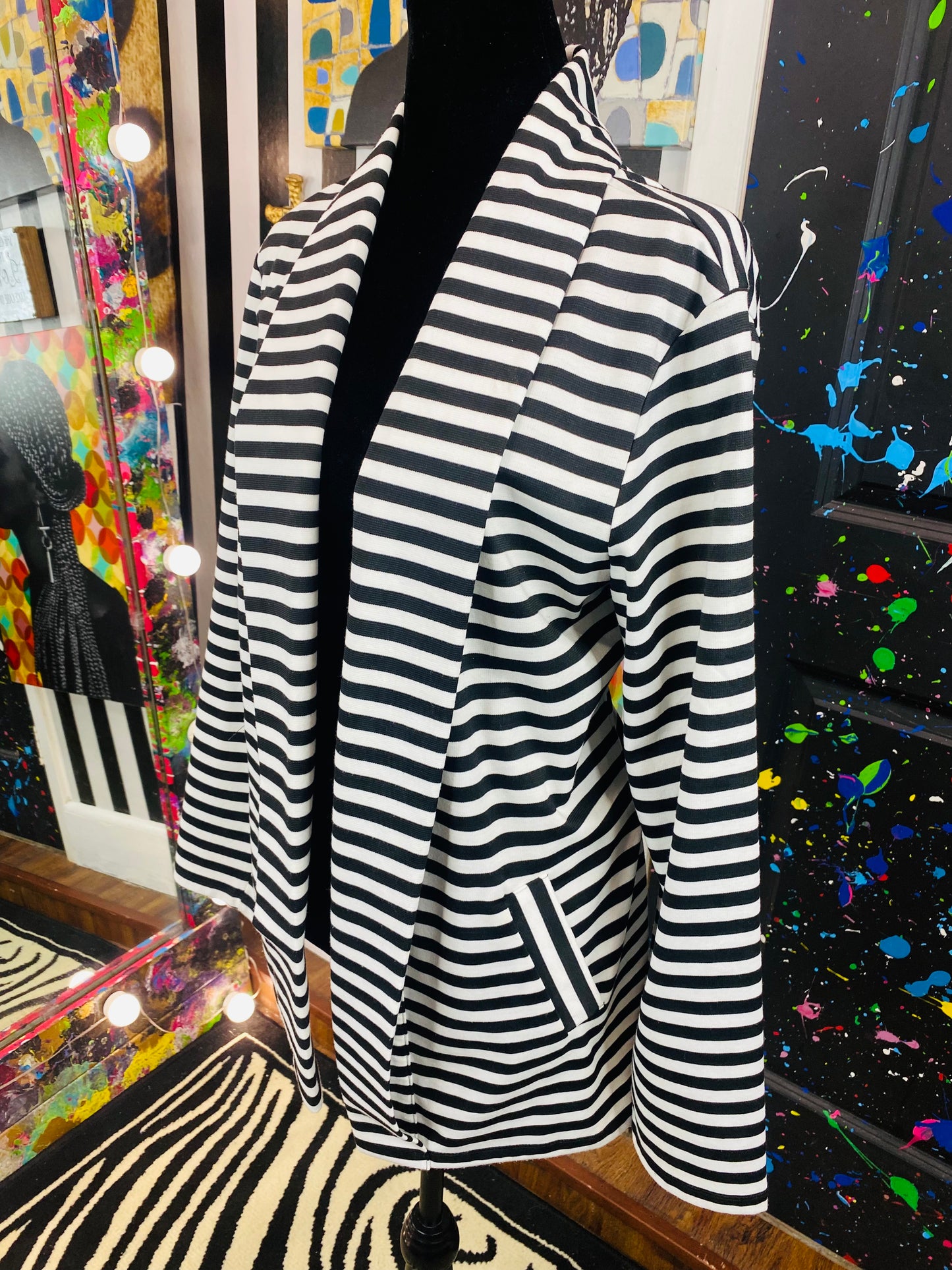 Vintage B&W Striped Blazer