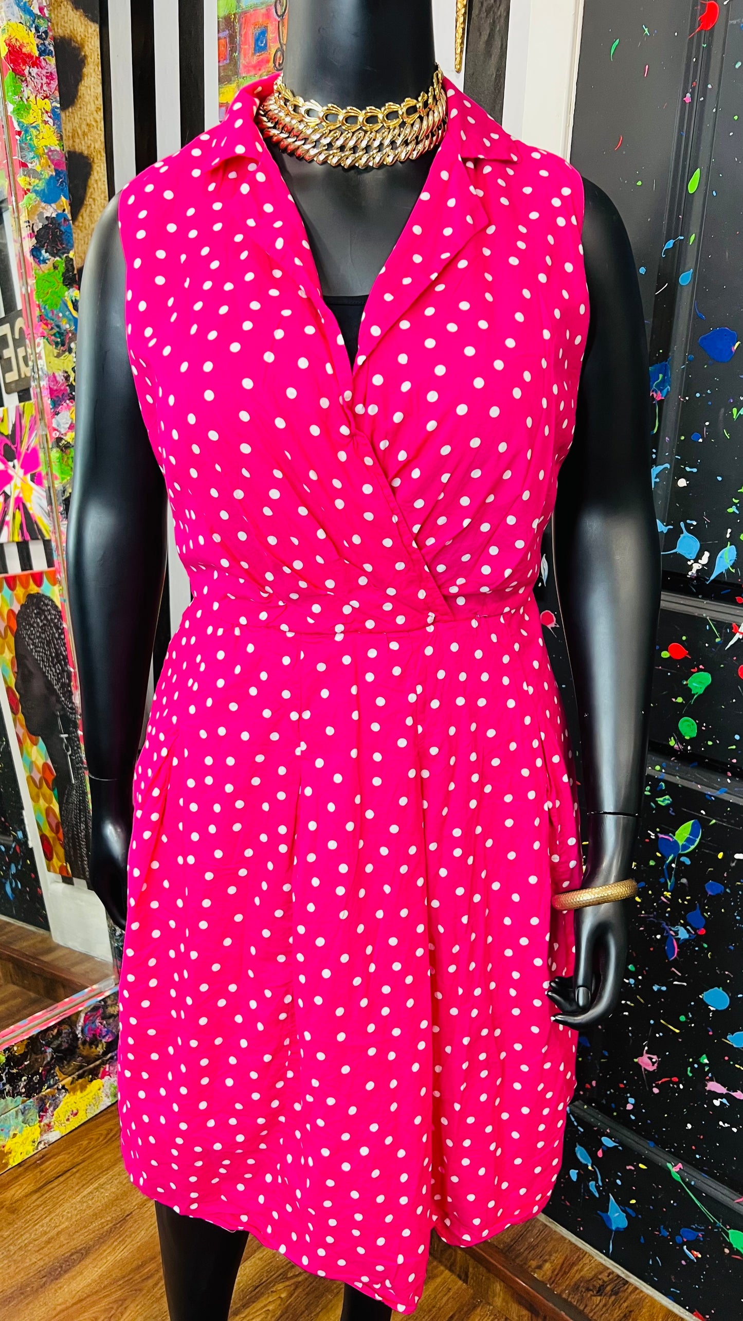 Pink Jones Polka Dot Dress (20W)