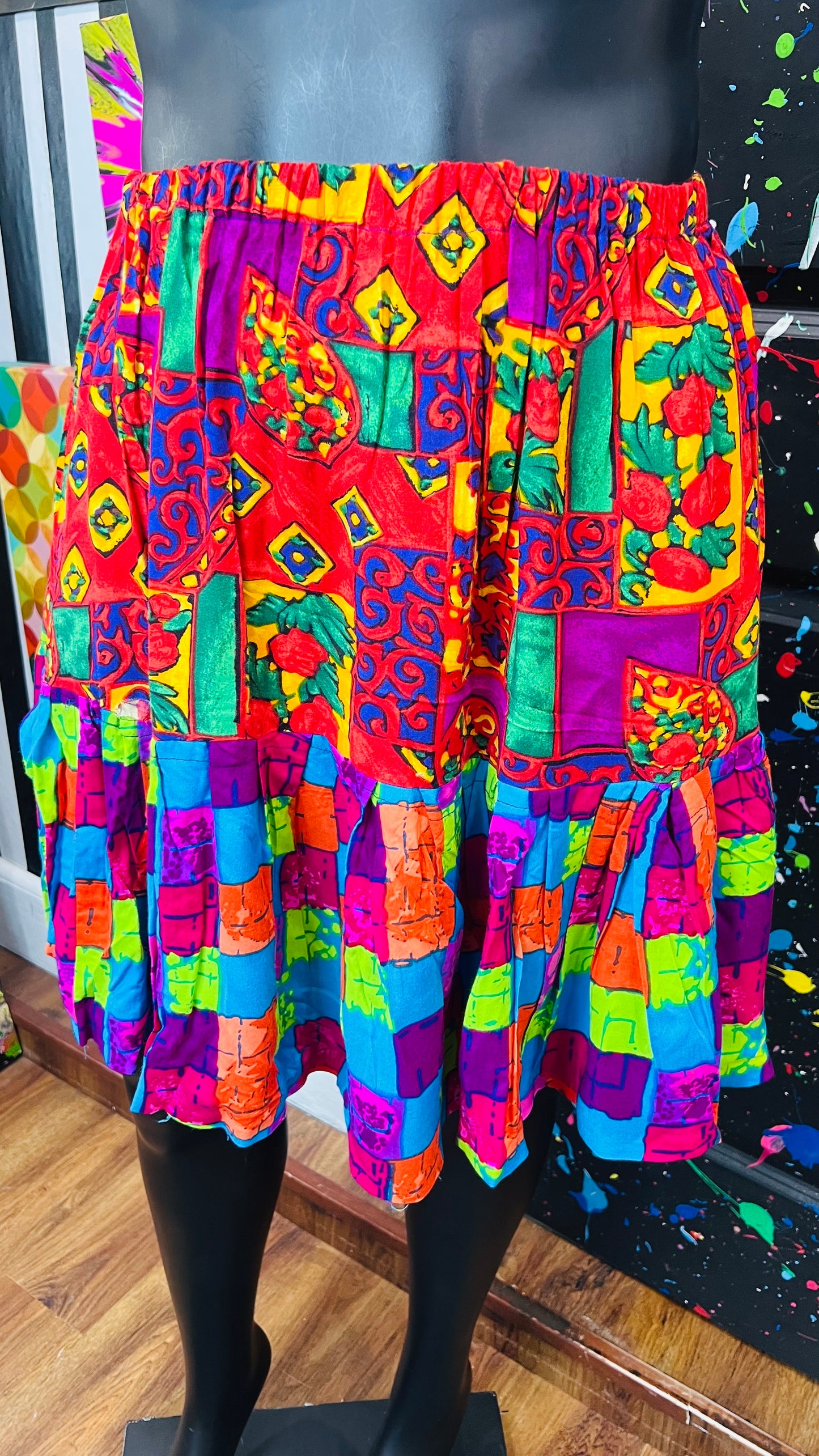 Vintage Mix Print Skirt (12/14)
