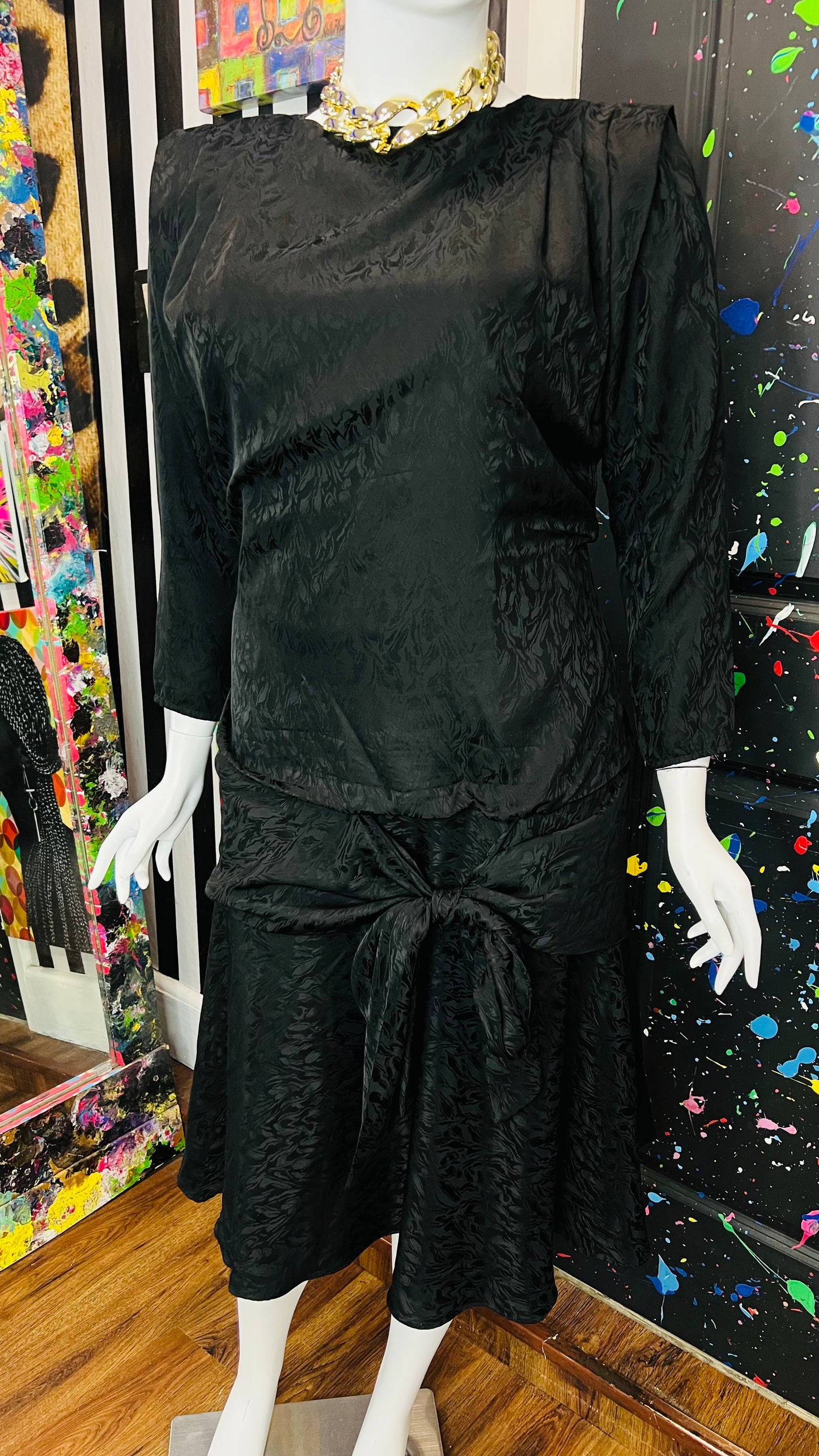 Vintage Black 80’s/90’s Dress (16)