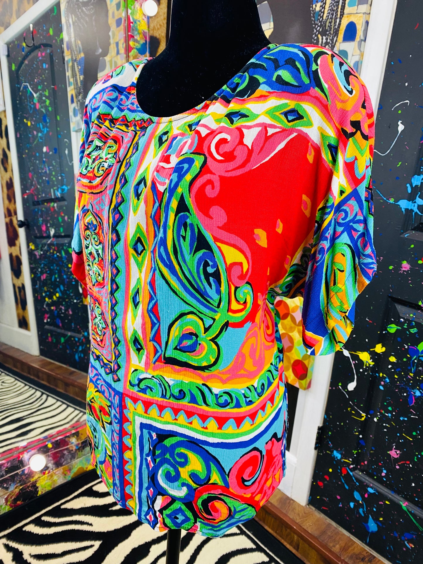 Vintage Carole Little Short Sleeve Blouse
