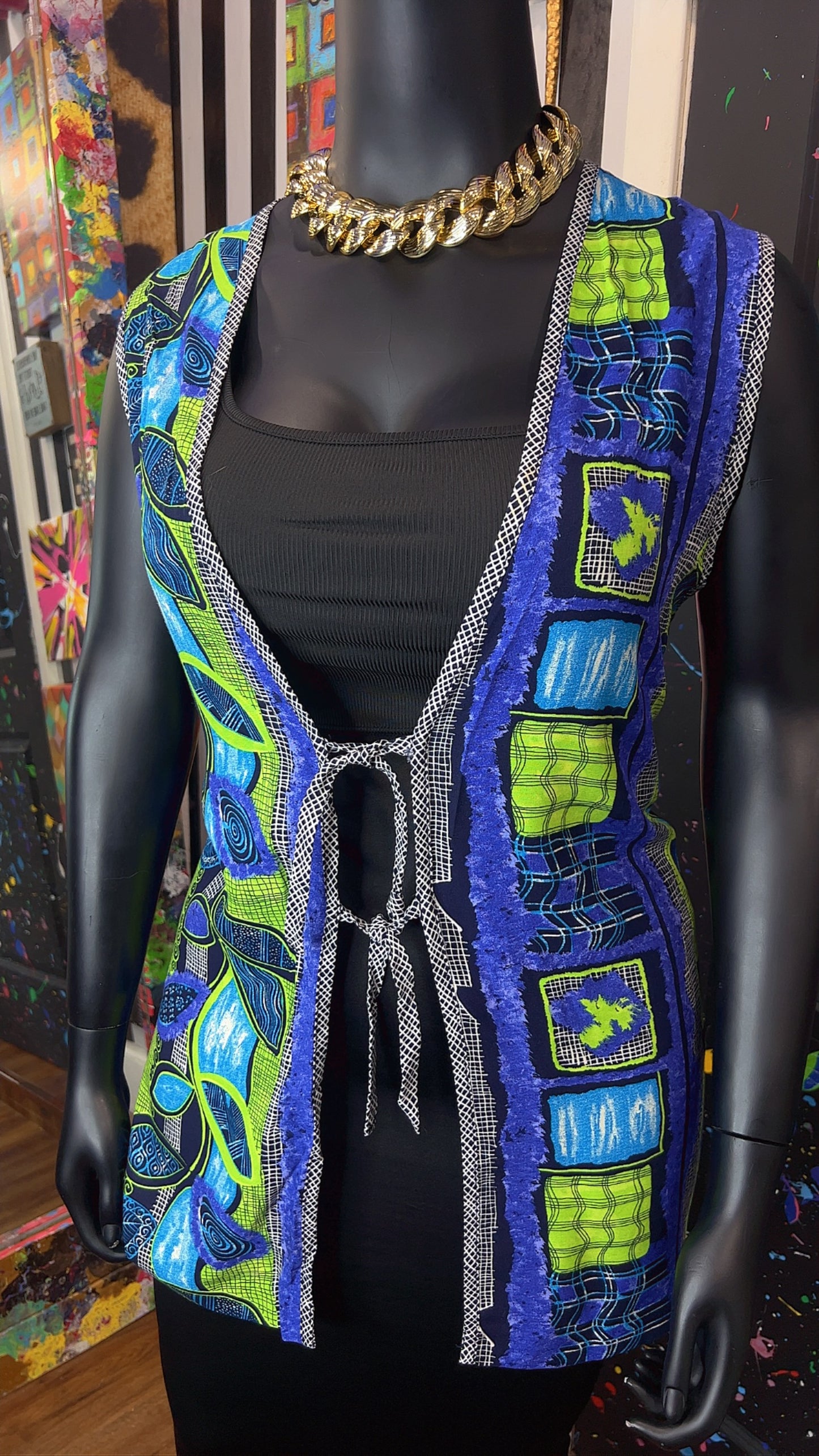 Vintage Rayon Abstract 90’s Vest (22)