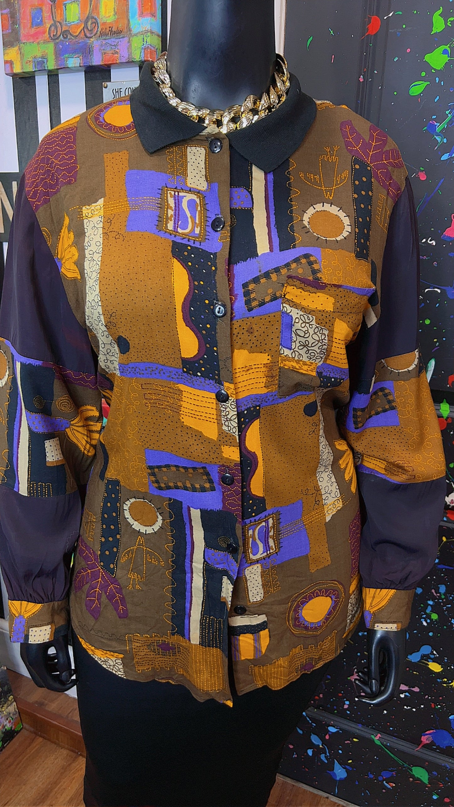 Vintage 80’s Rayon Blouse (14)