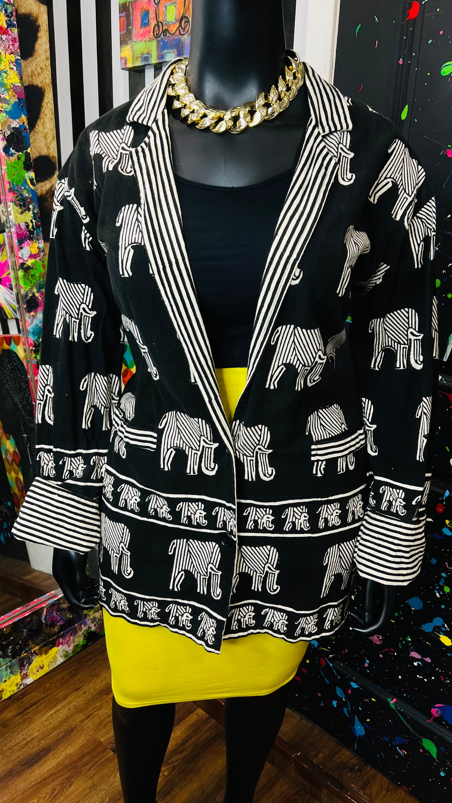 Vintage Elephant & Stripes Blazer (22)
