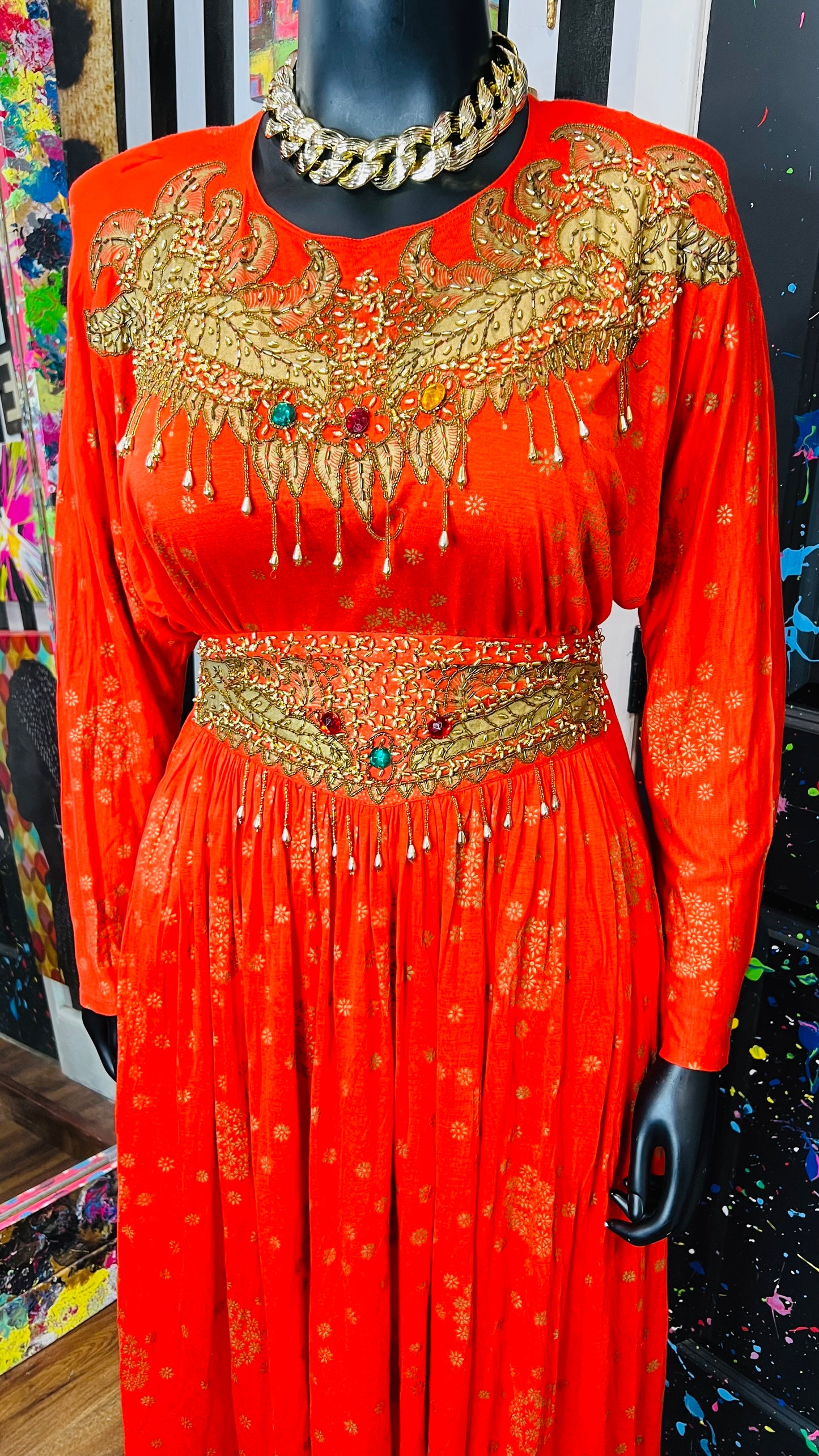 Vintage Beaded & Jewel Skirt Set (16)
