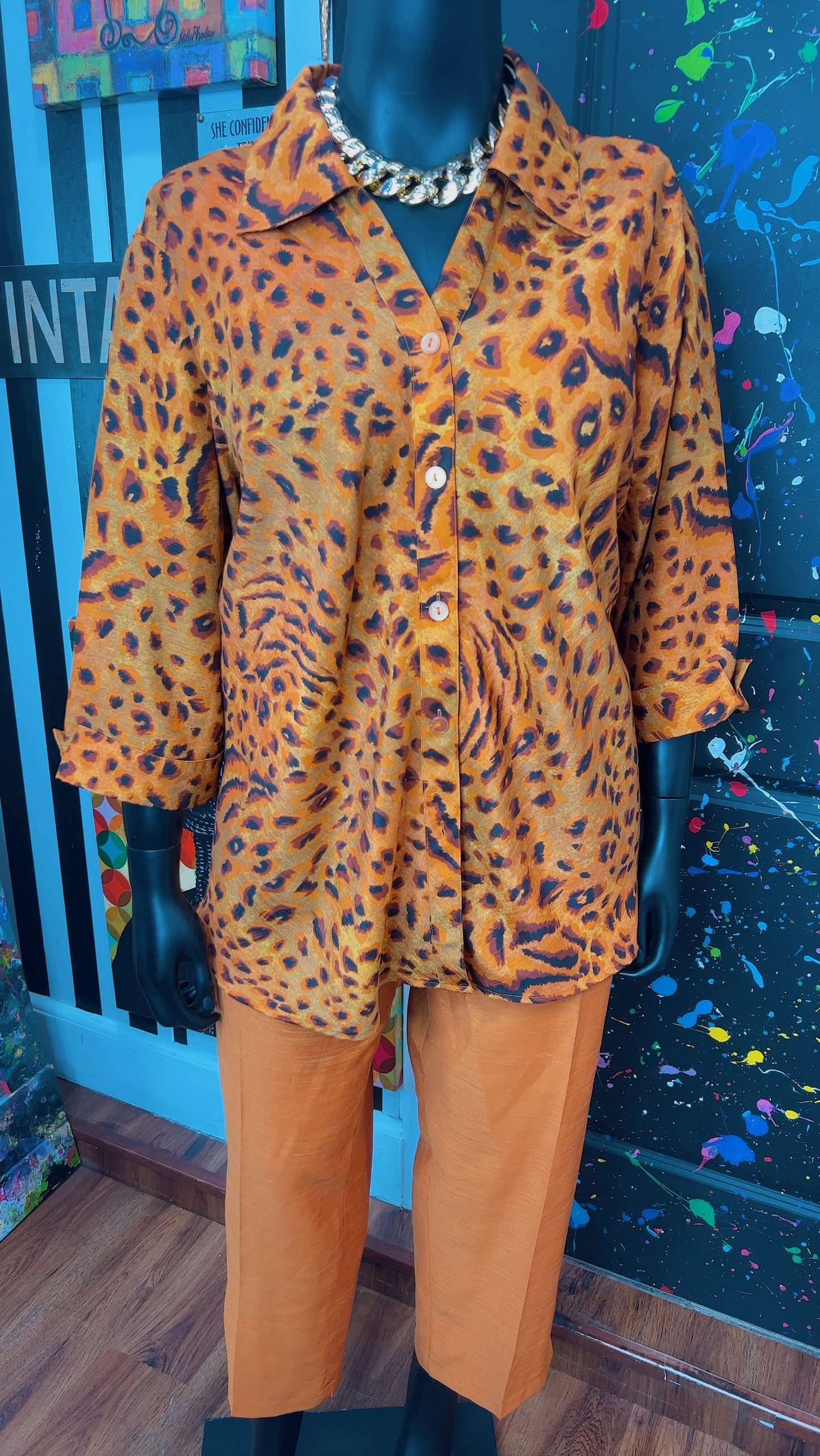 Vintage Animal Print Selene Pants Set (32)