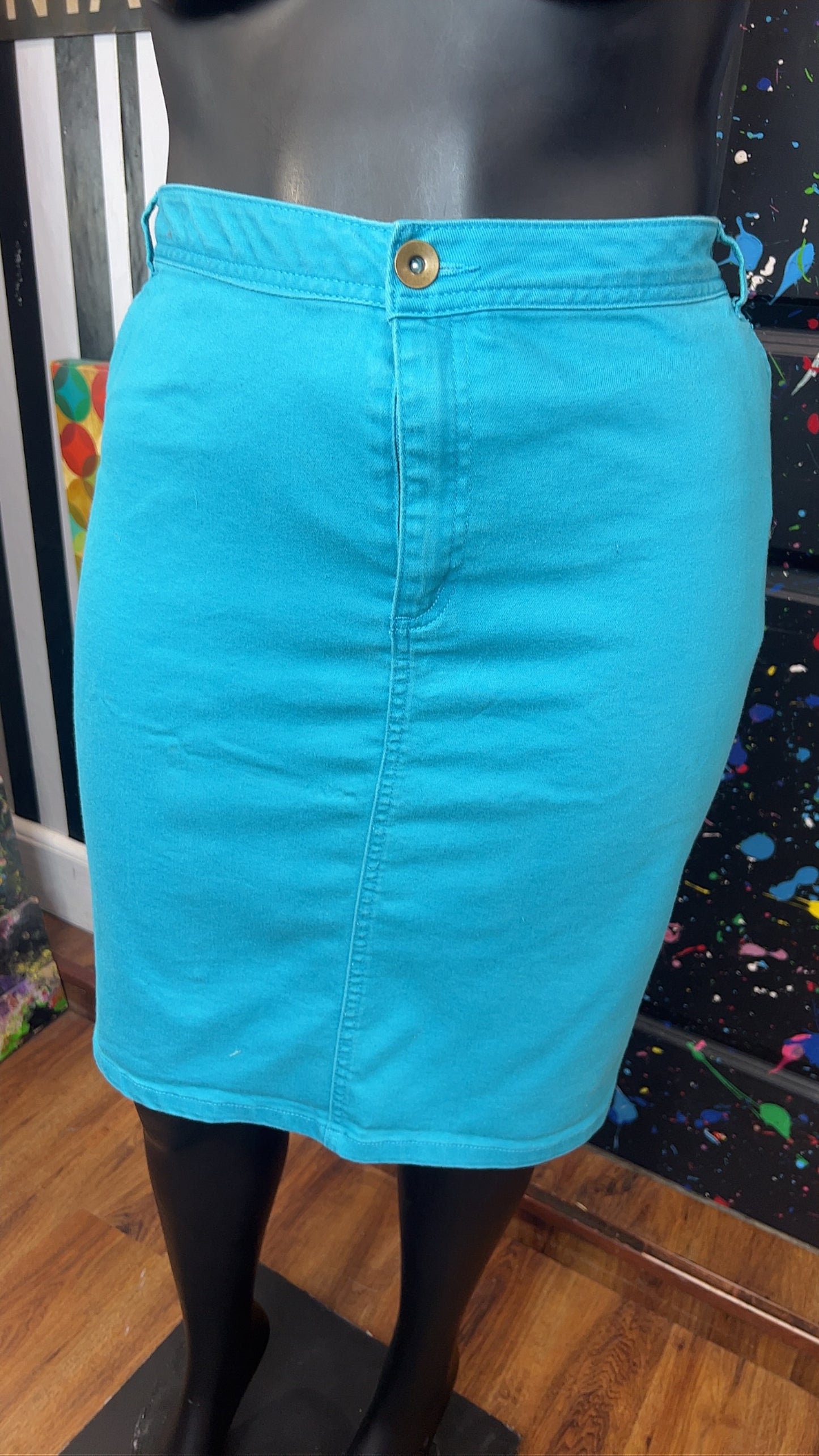 Vintage Jessica London Blue Mini Skirt (22)