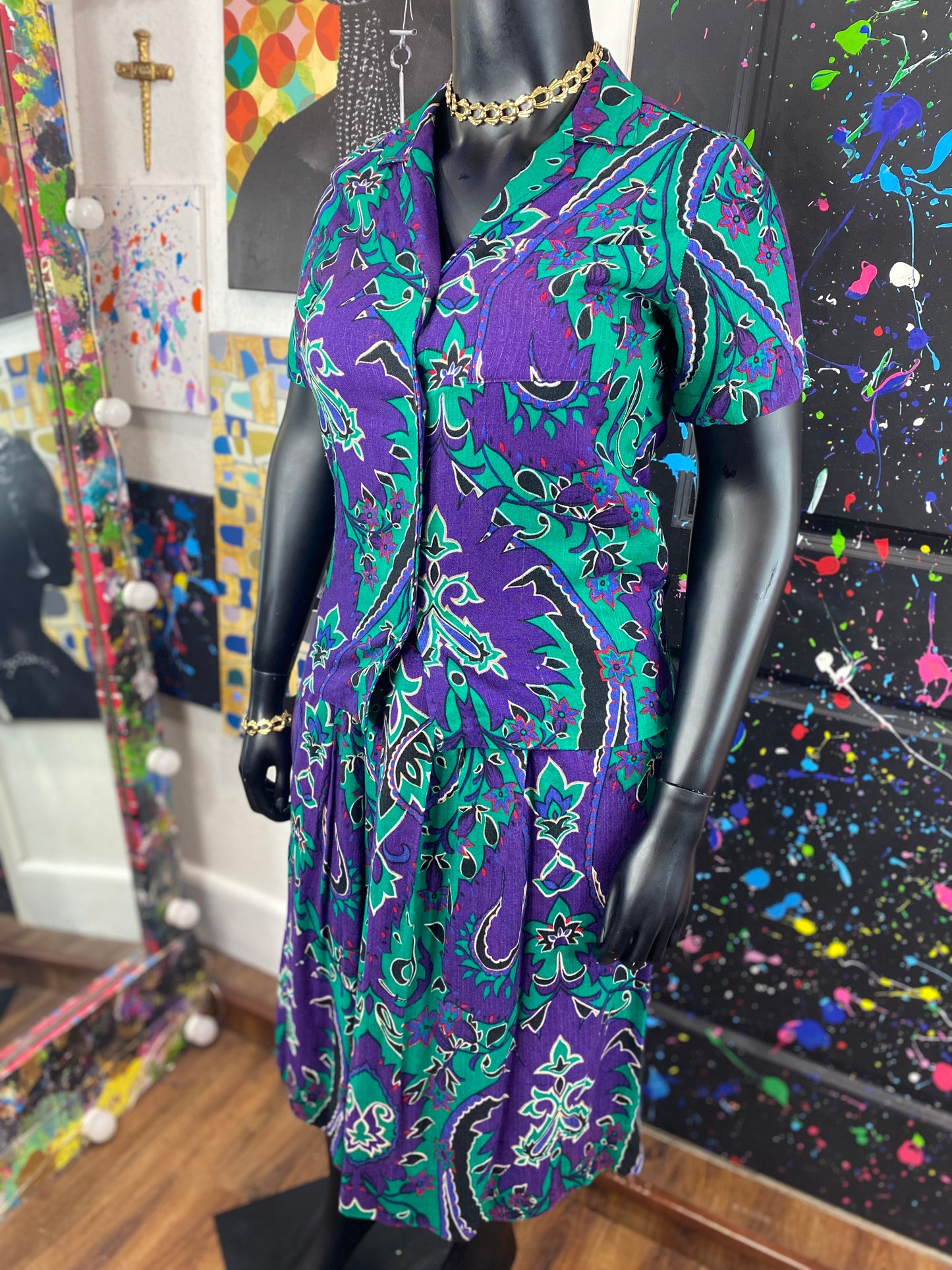 Vintage 2 Piece Skirt Set
