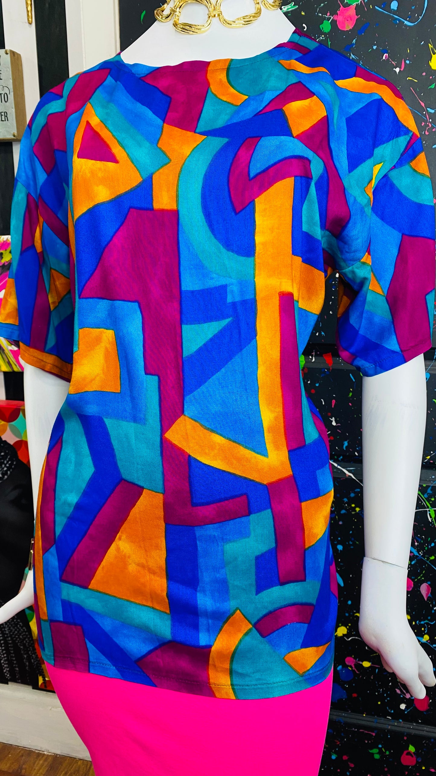 Vintage Abstract Blouse (12/14)
