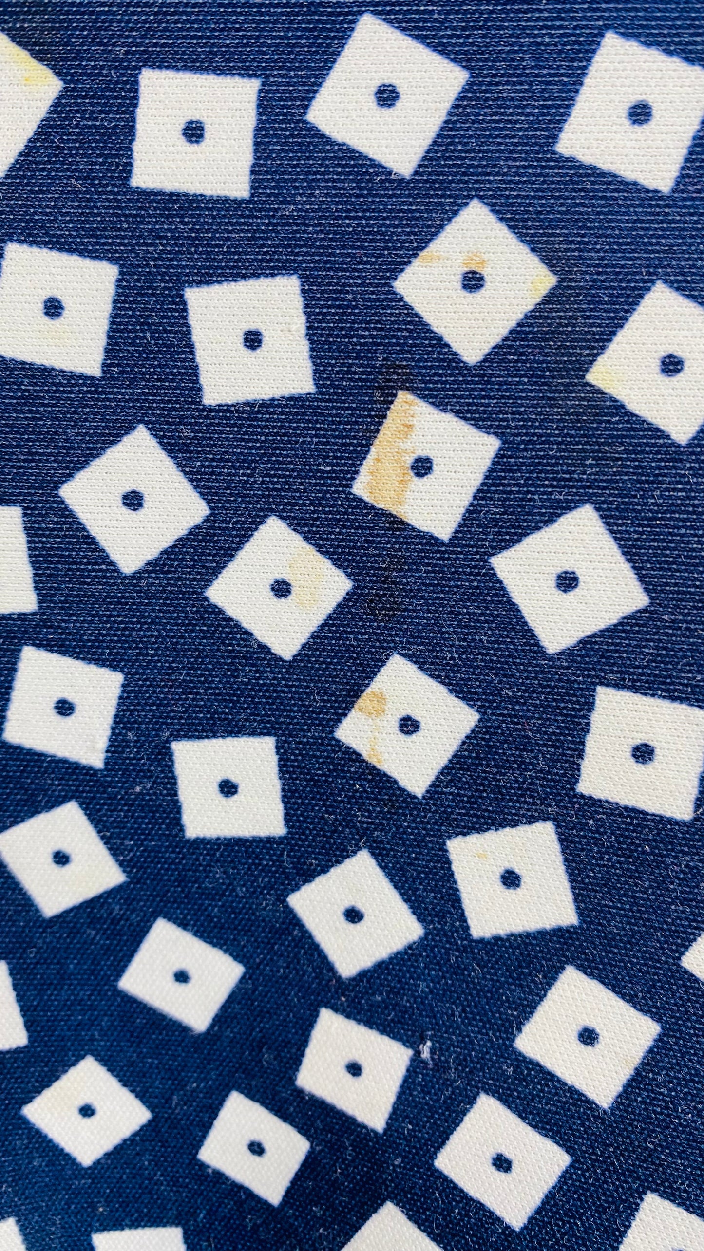 Vintage Navy Blue Polka Dot & Squares Skirt Set (18)