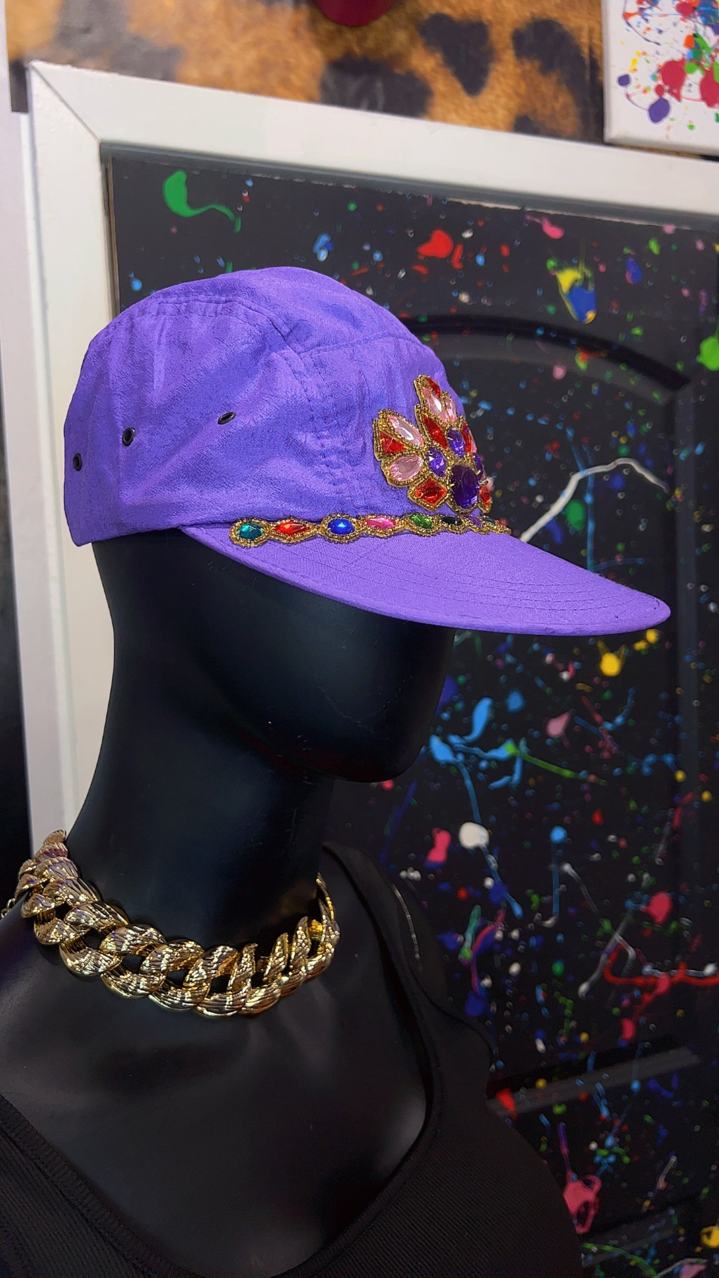 Vintage Purple Jeweled Ball Cap