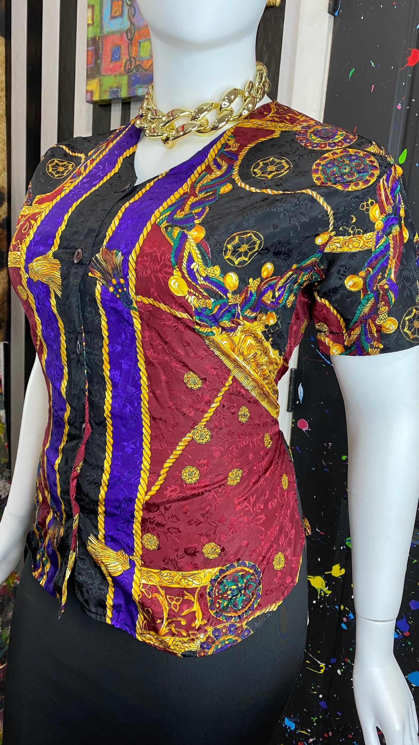 Vintage Nautical Print Blouse (14)
