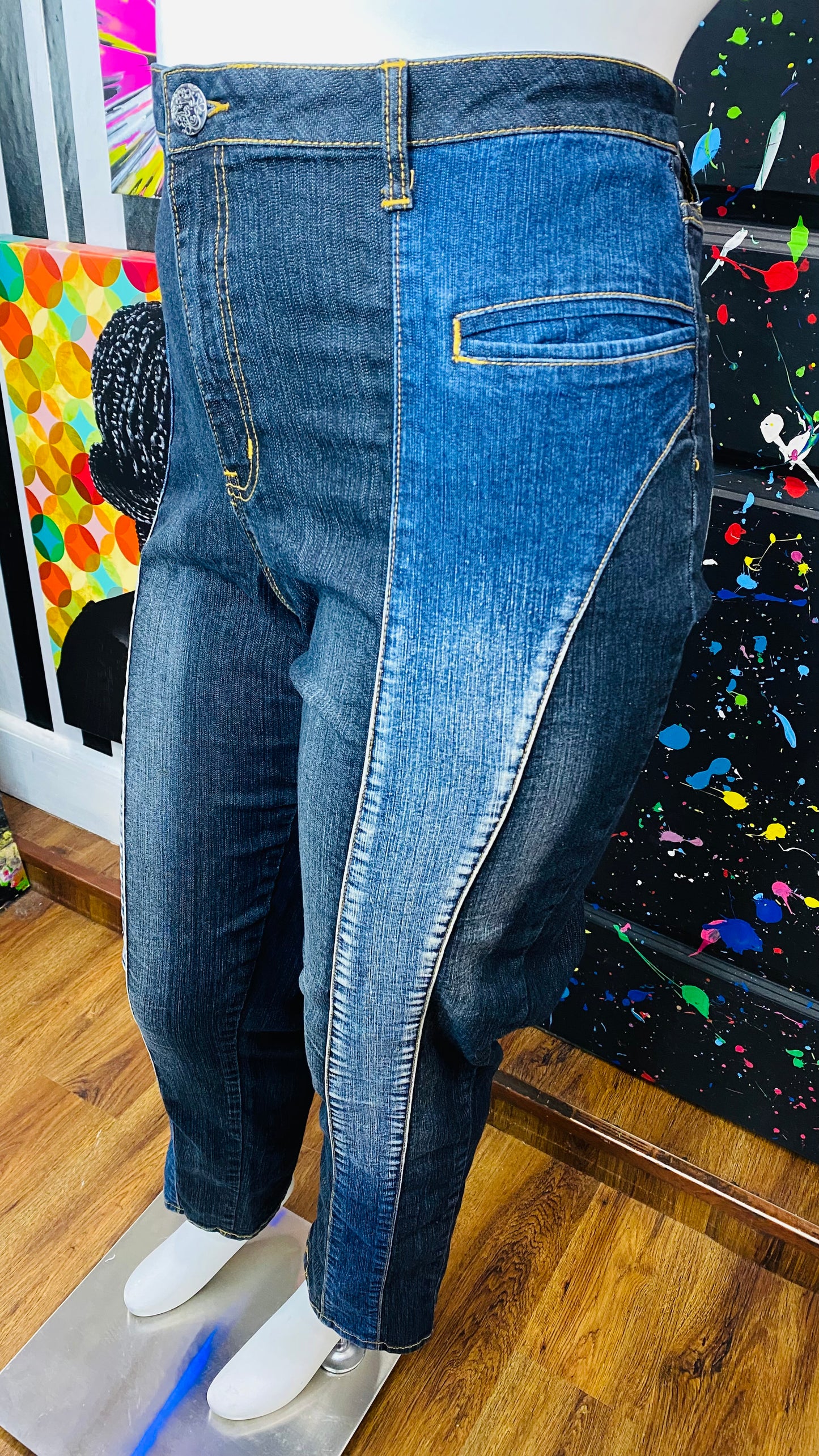 Vintage Black & Blue Y2k Jeans (22)