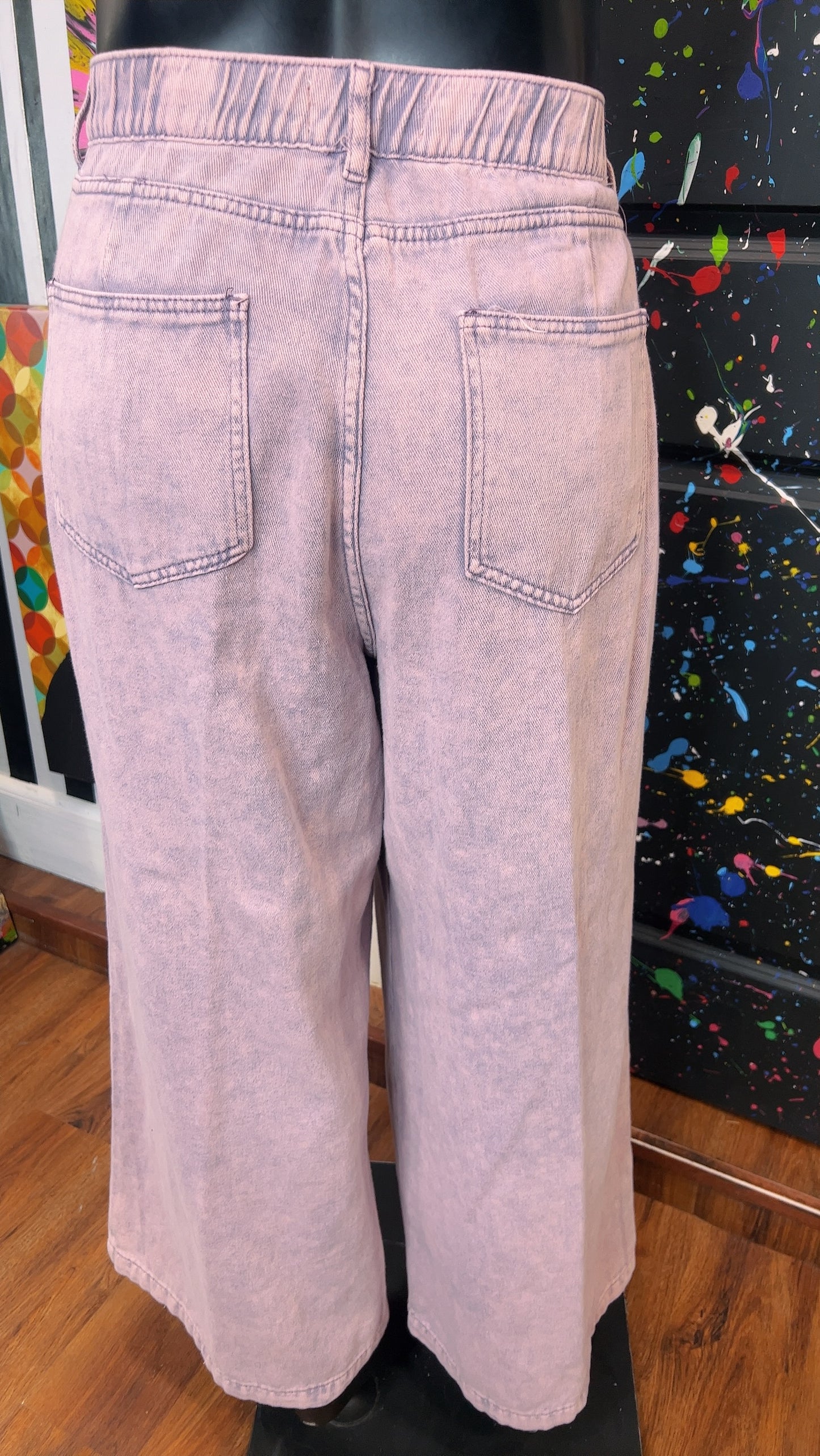 Wide Leg Purple Pleated Stonewash Jeans New w/Tags (16)