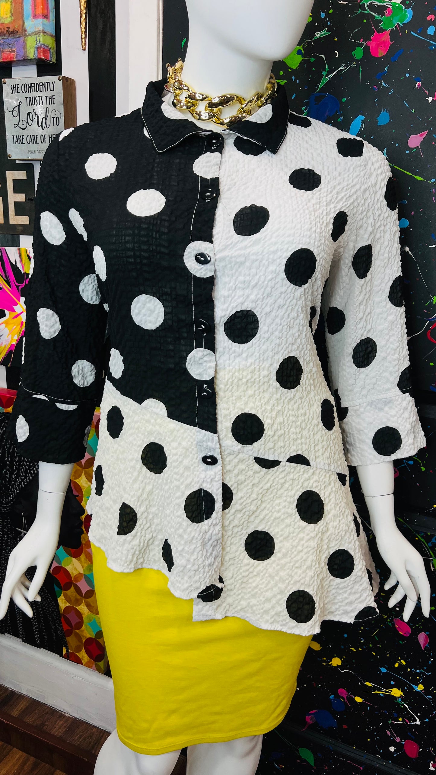 Black & White Polka Dot Blouse (22)
