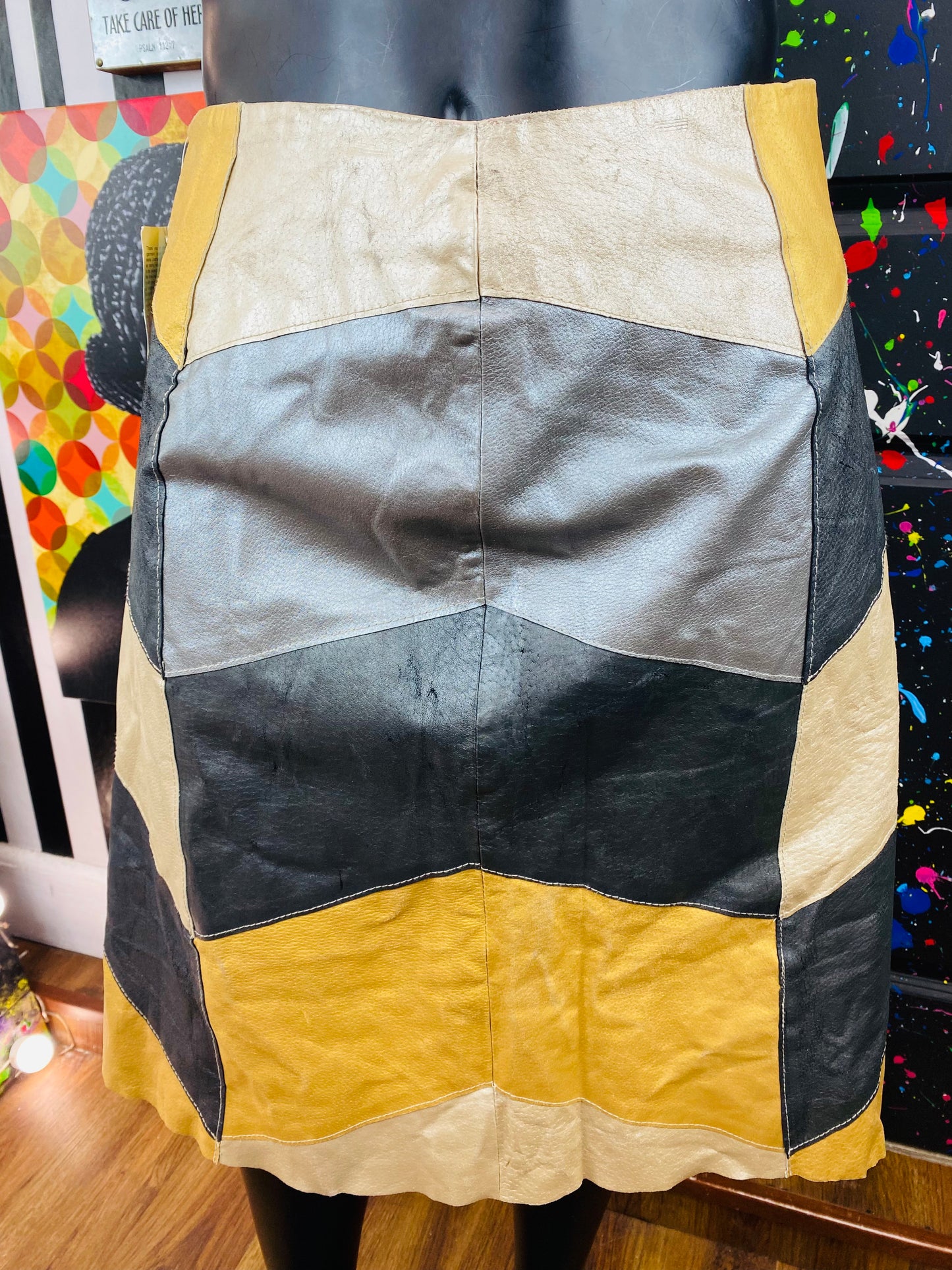 Vintage Genuine Leather Skirt