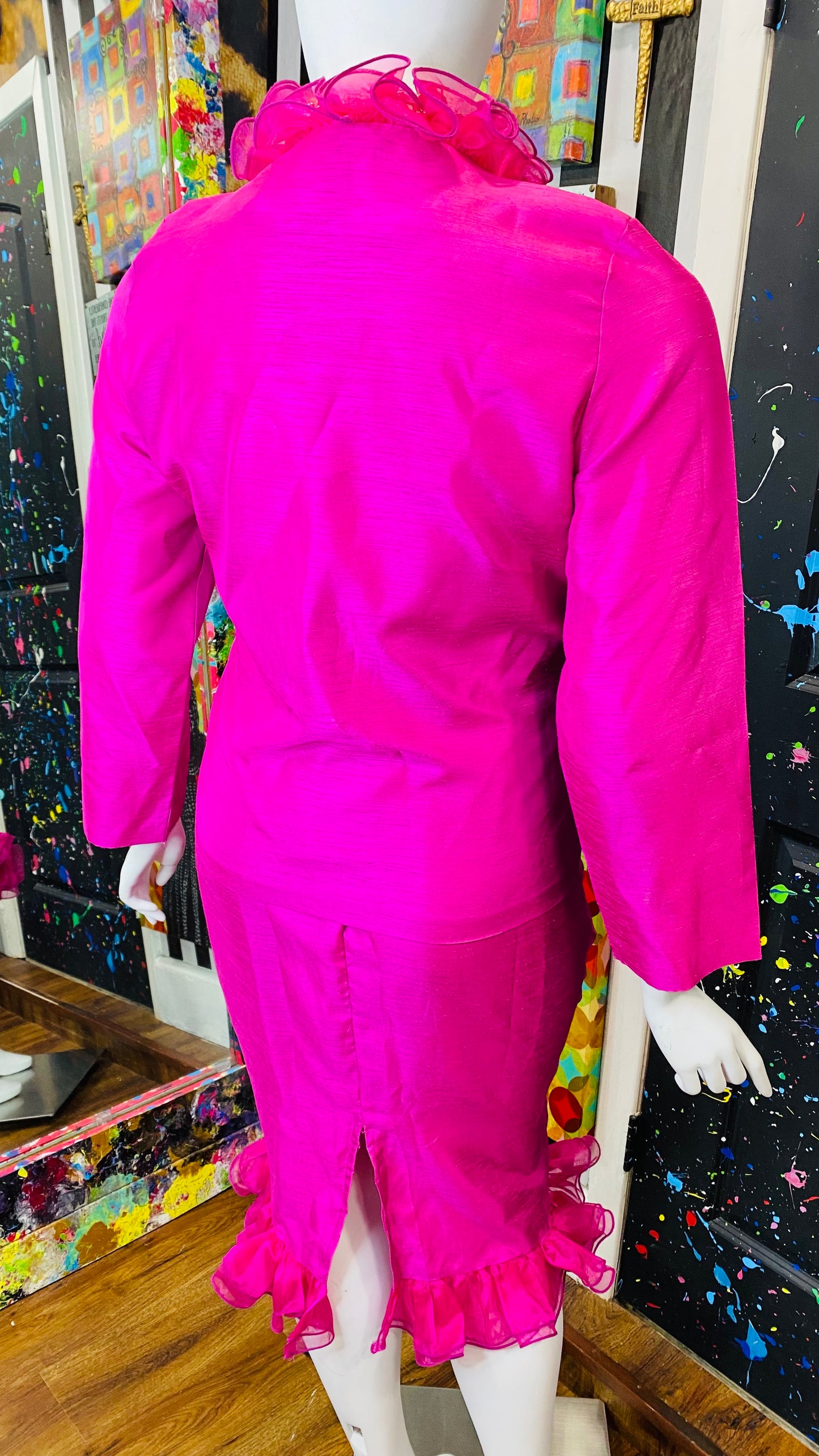 Vintage Pink Skirt, Blouse & Blazer Set (14/16)