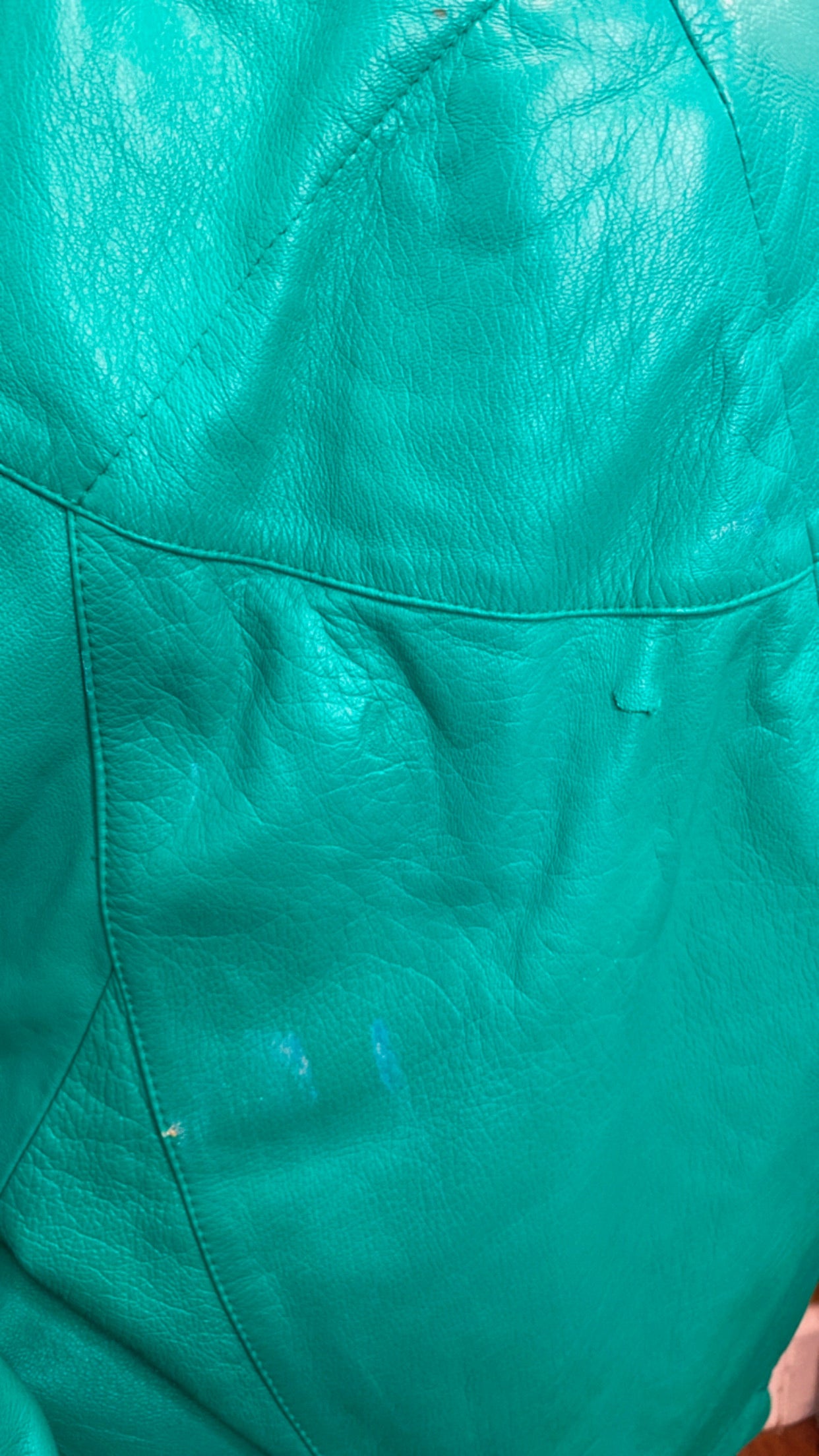 Plus Size Vintage Genuine Leather Teal Coat (22)