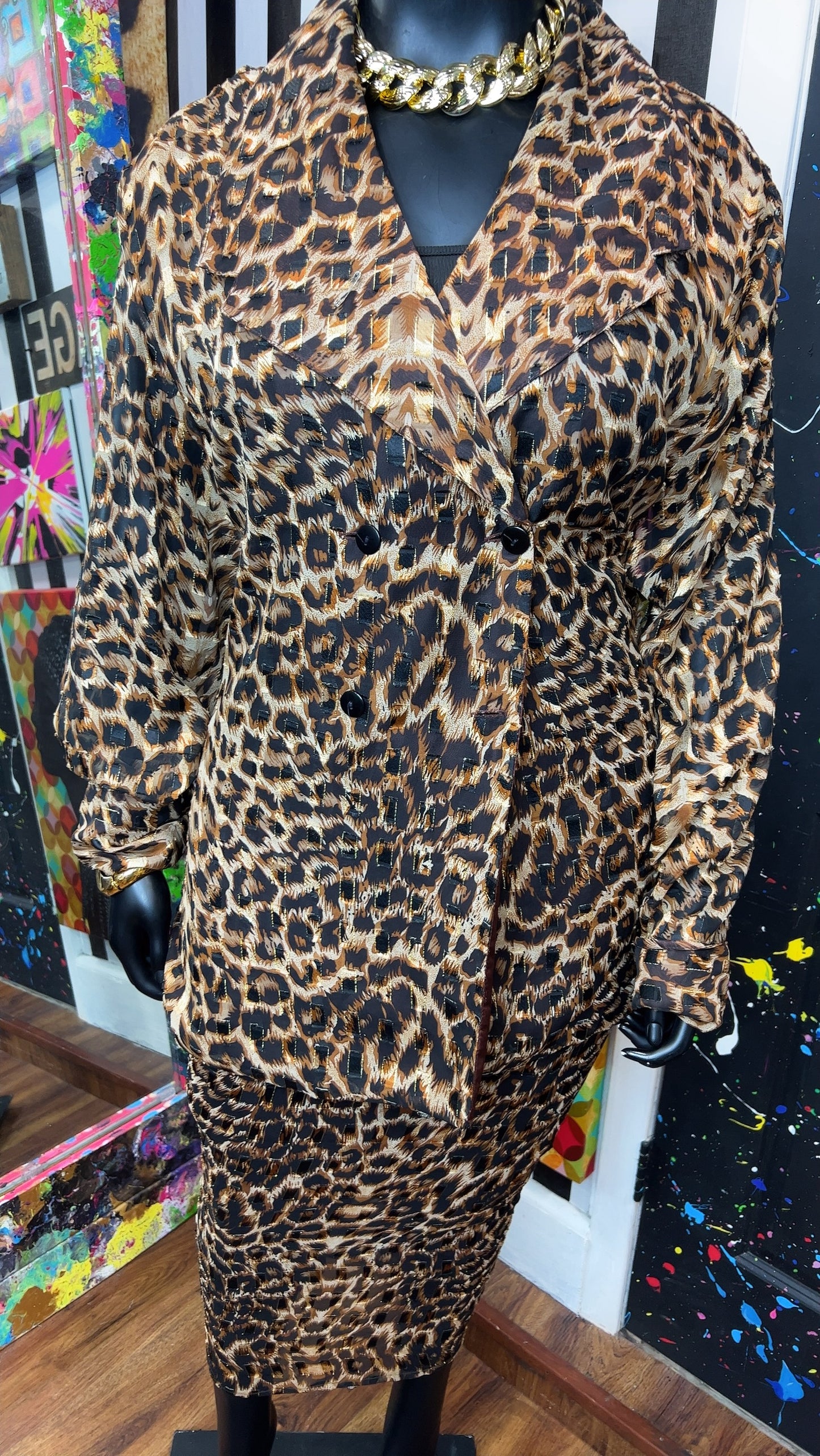 Vintage Animal Print Skirt Set (24)