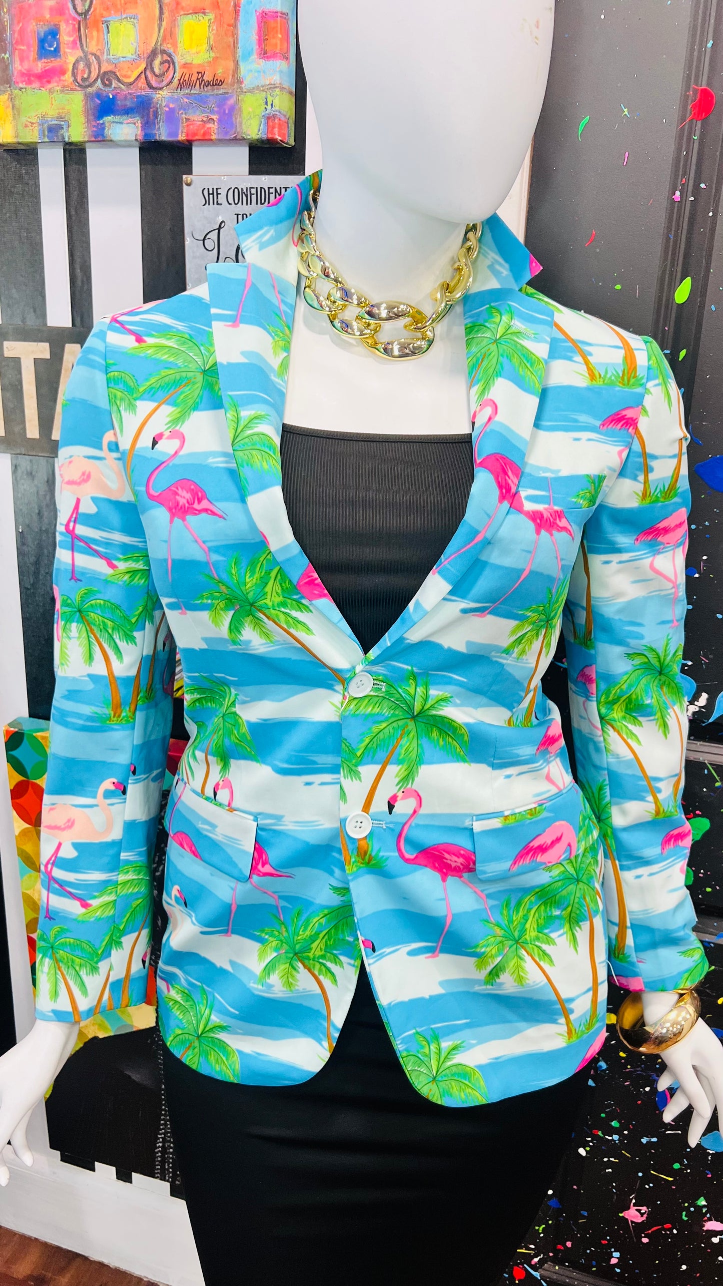 Tropical Flamingo Blazer (12)