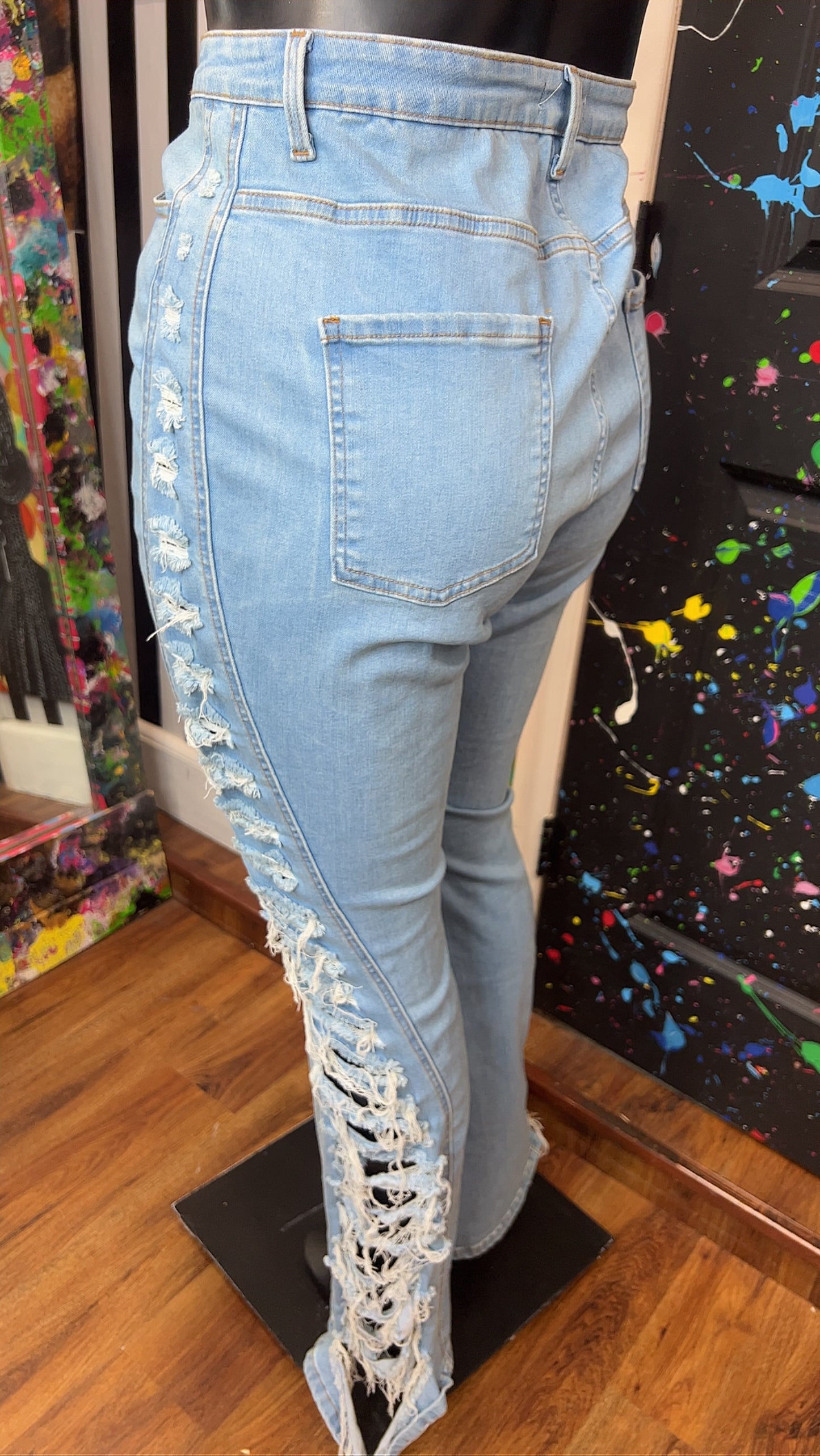 Distressed Jeans w/ Flare Legs (20)