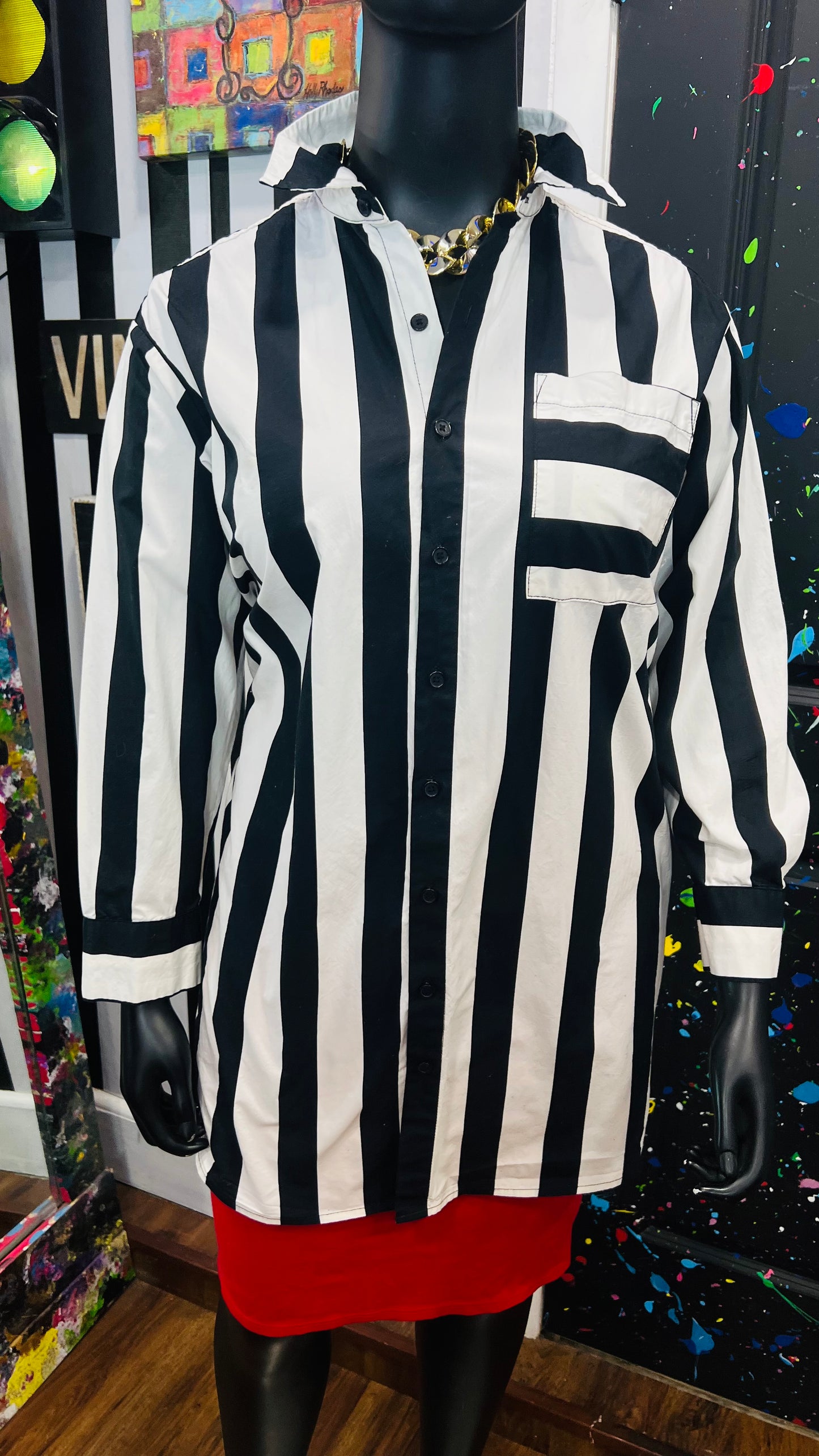 Vintage Inspired Cotton Black & White Blouse (14)