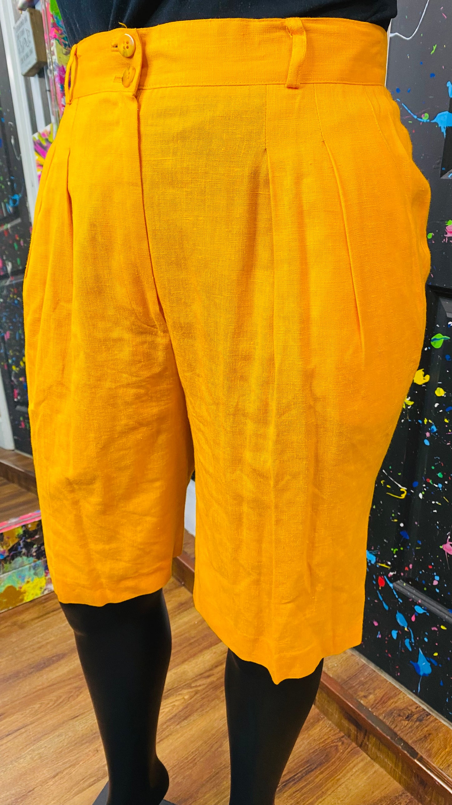 Vintage Yellow, Tan & Black Shorts Set (16)