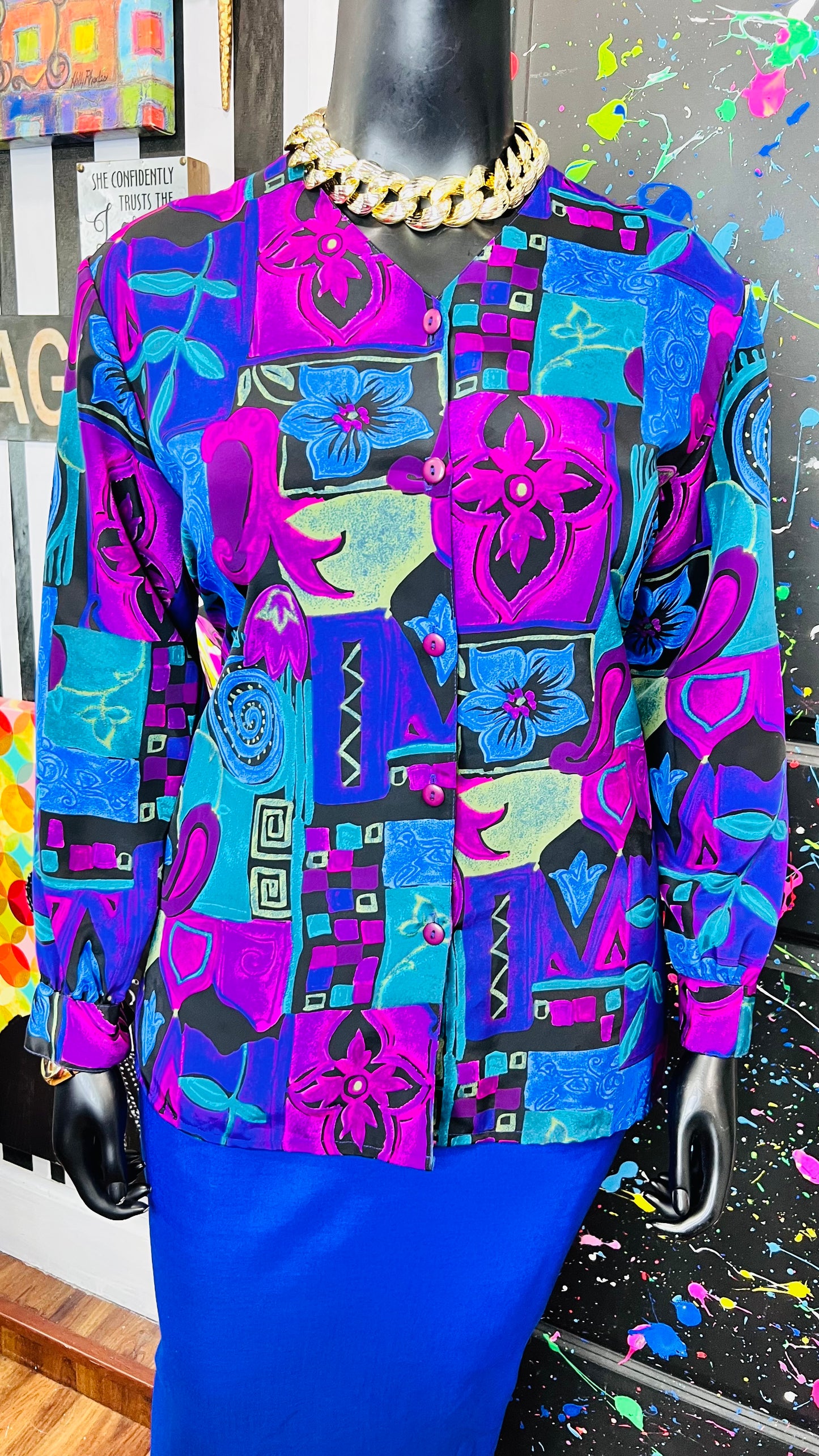 Vintage 90’s Abstract Blouse (14)