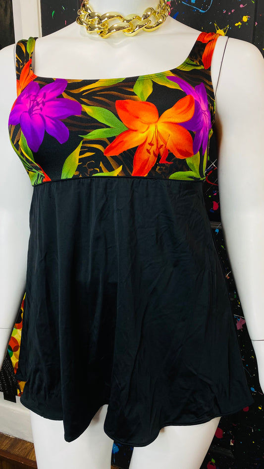 Vintage Floral Tropical Swimsuit (12)