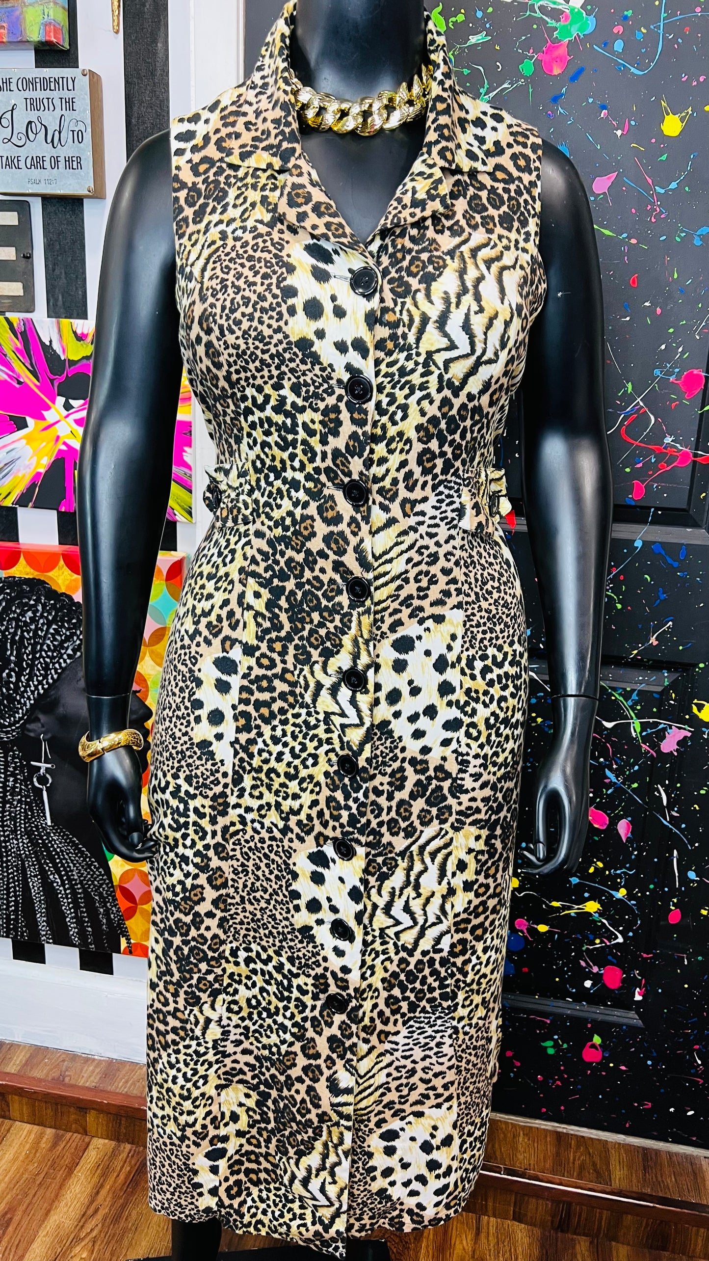 Vintage Animal Print Dress (18W)