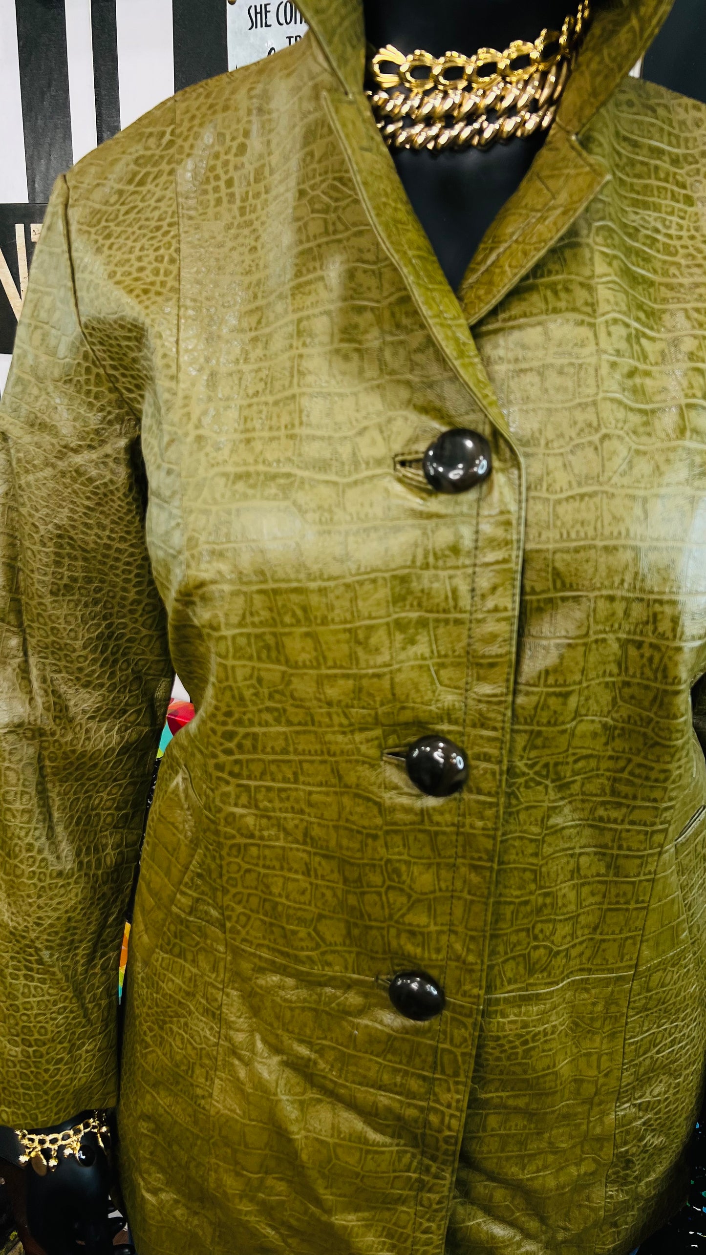 Vintage Green Genuine Leather Jacket (16)