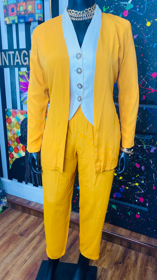 Vintage Mustard & Beige Pants Set (14)