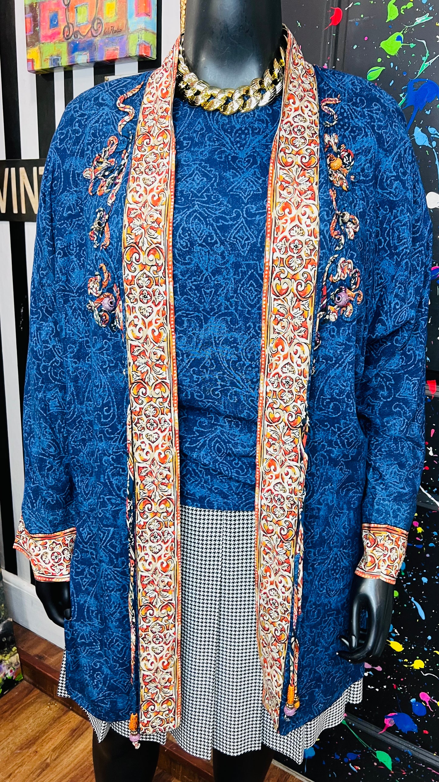 Vintage Carole Little Blouse & Duster Set (14)