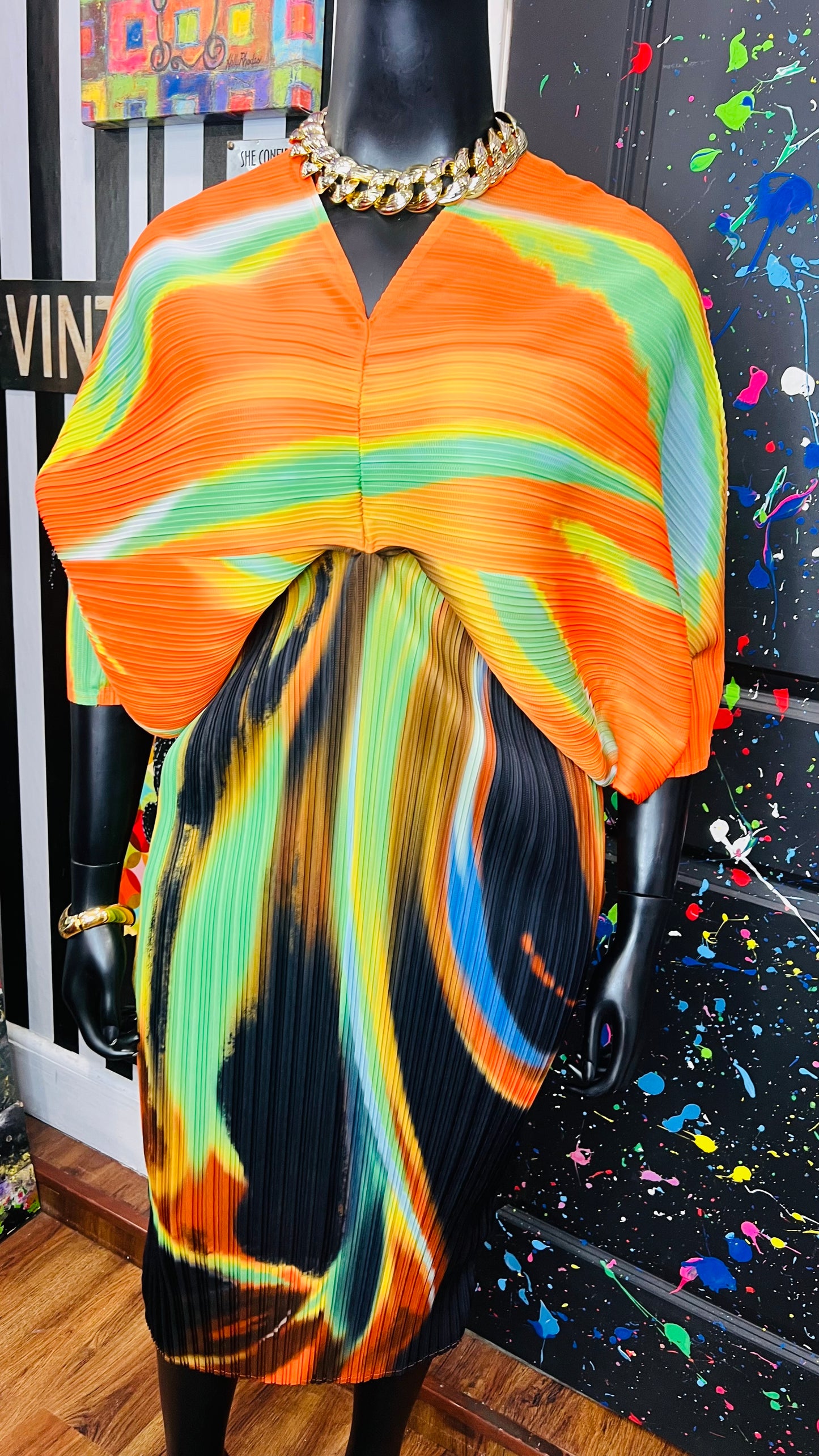Watercolor Accordion Dress (16)