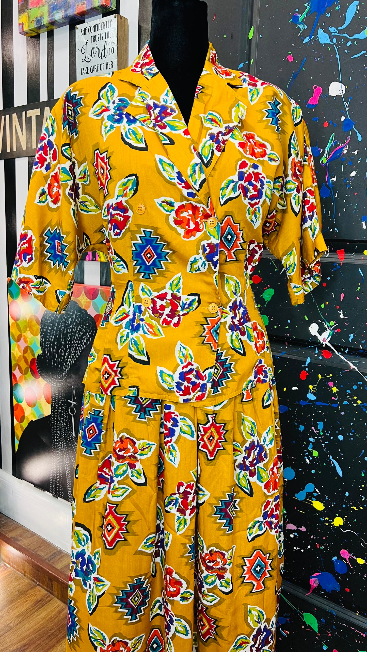 Vintage Chaus Rayon Skirt Set (12)