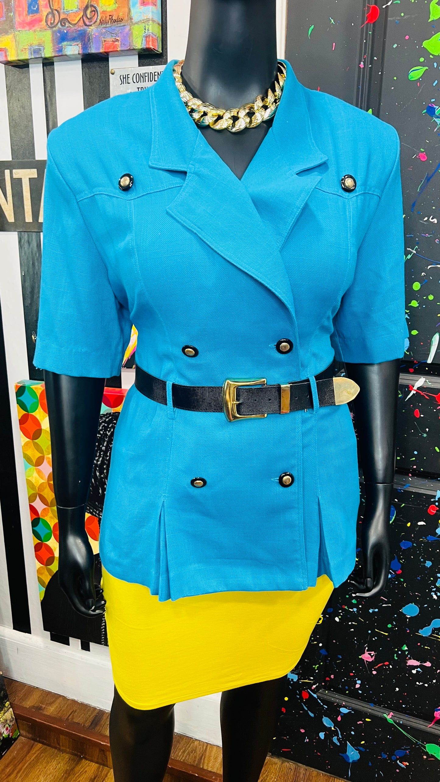 Vintage Blazer Blouse w/ Belt (24W)