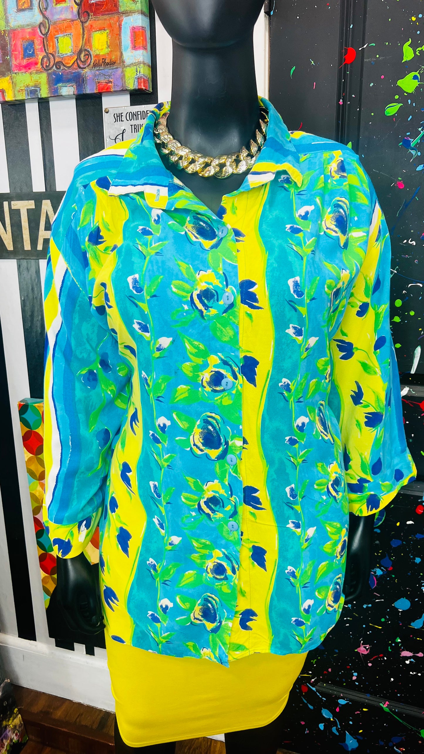 Vintage Rayon Vibrant Personal Touch Blouse (26/28)