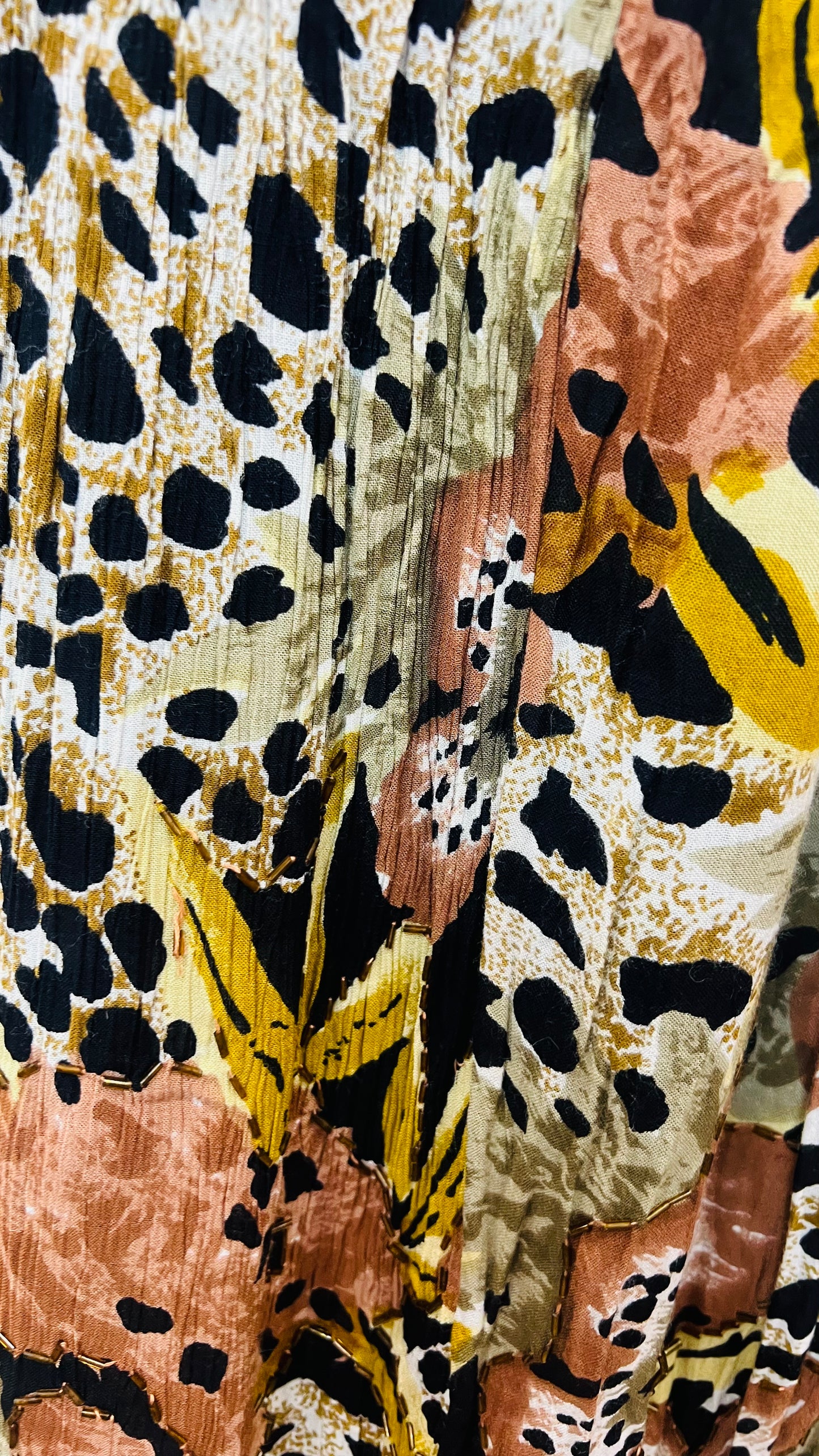 Vintage Rayon & Sequin Mix Print Skirt Set (18)