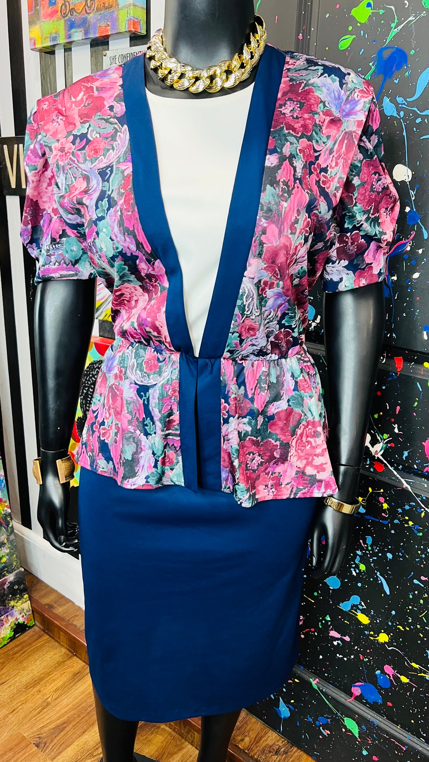 Vintage Floral Dress (20W)